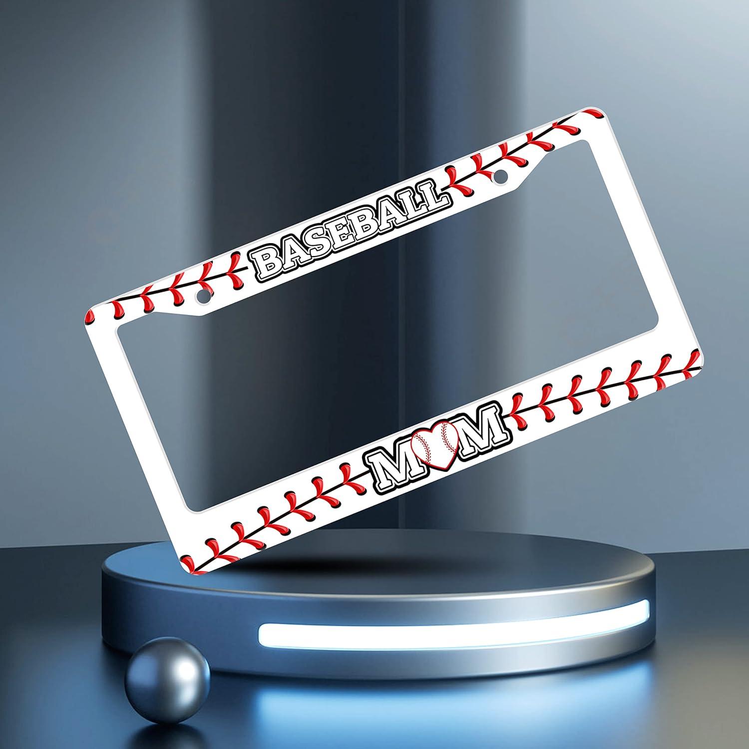 Marco de Placa de Licencia Mamá de Béisbol HOWKWAWY 30.48x15.24cm