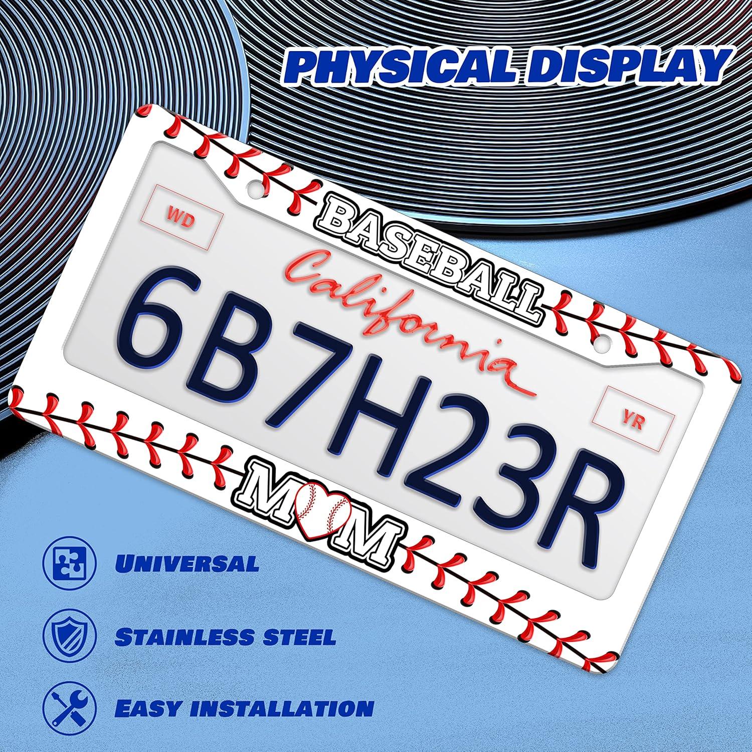 Marco de Placa de Licencia Mamá de Béisbol HOWKWAWY 30.48x15.24cm