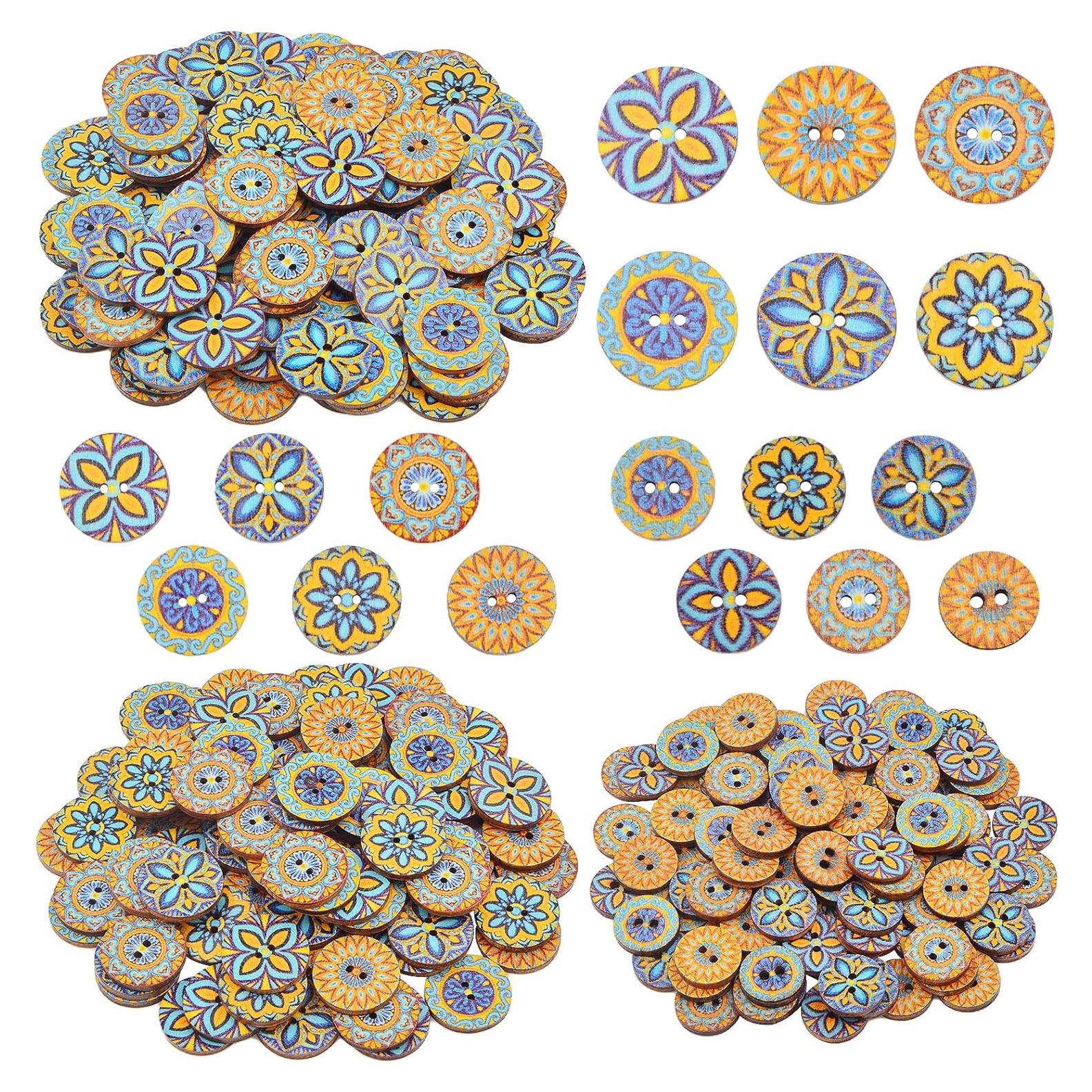 Botones de Madera Bohemios JMKTOOL - 300 Piezas, 3 Tamaños