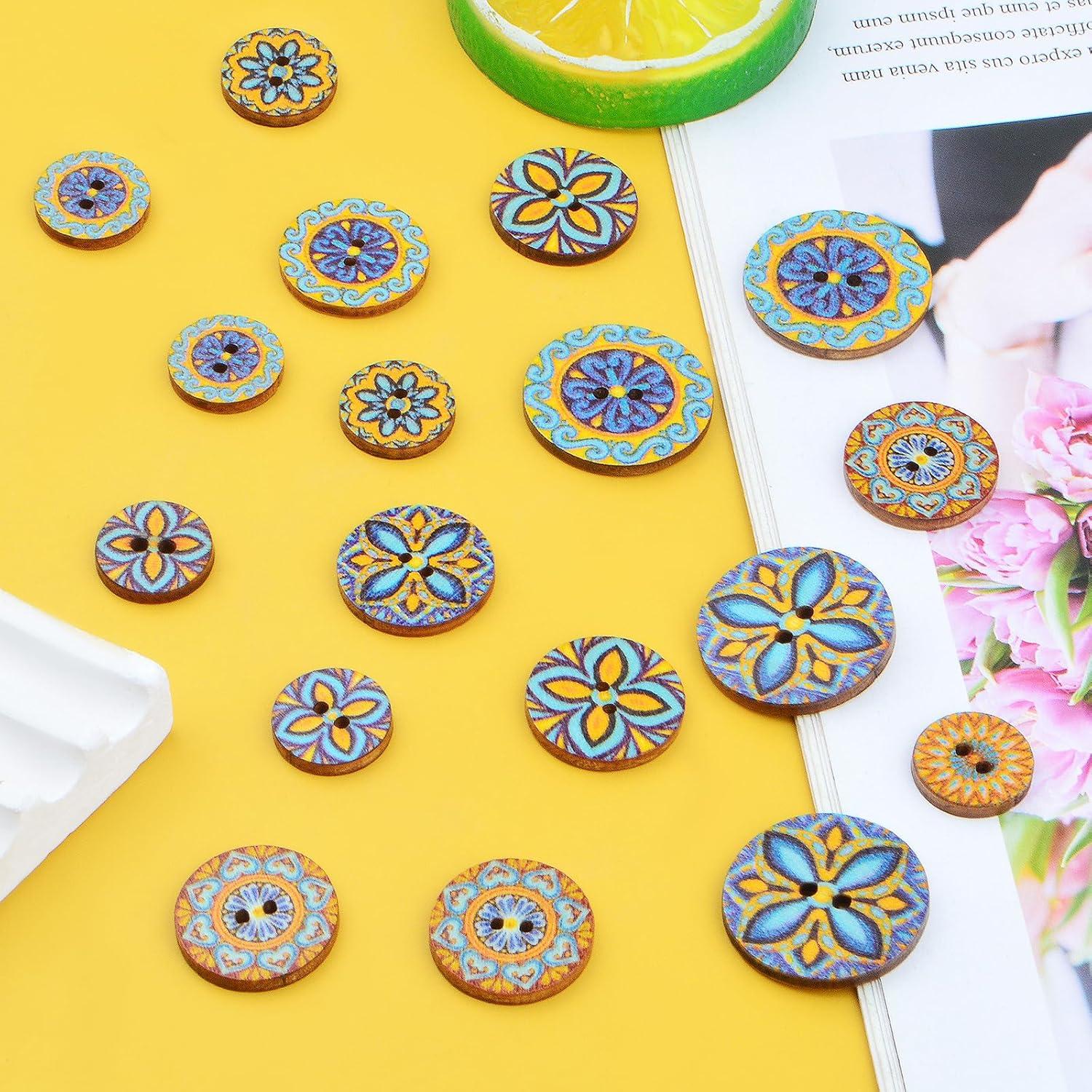 Botones de Madera Bohemios JMKTOOL - 300 Piezas, 3 Tamaños