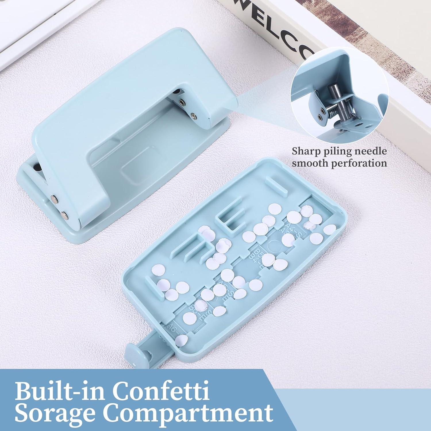 Perforadora de 2 Agujeros Jeqqinuz Azul para Carpeta - Doble Perforación 10 Hojas