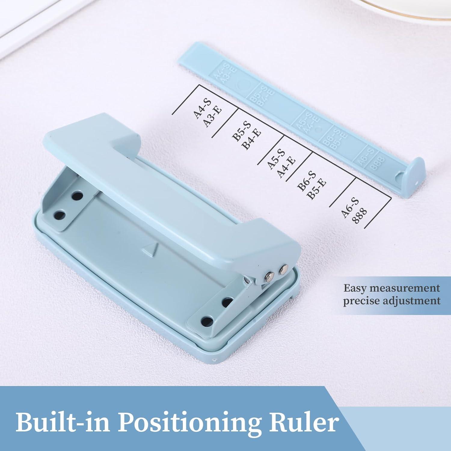 Perforadora de 2 Agujeros Jeqqinuz Azul para Carpeta - Doble Perforación 10 Hojas