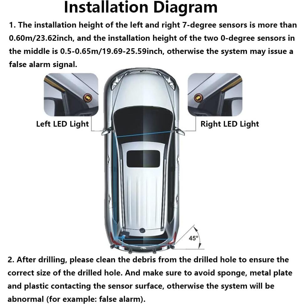 Kit de Detección de Punto Ciego Riloer con 4 Sensores