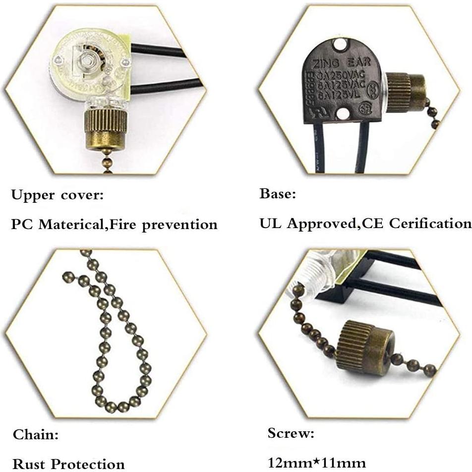 Interruptor de Ventilador de Techo Zing Ear ZE-109 Bronce