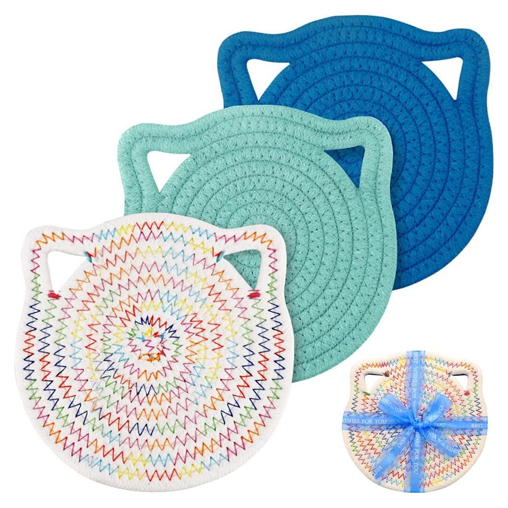 Set de Trivets de Algodón YONOVO 7" (17.78 cm) 3 Piezas