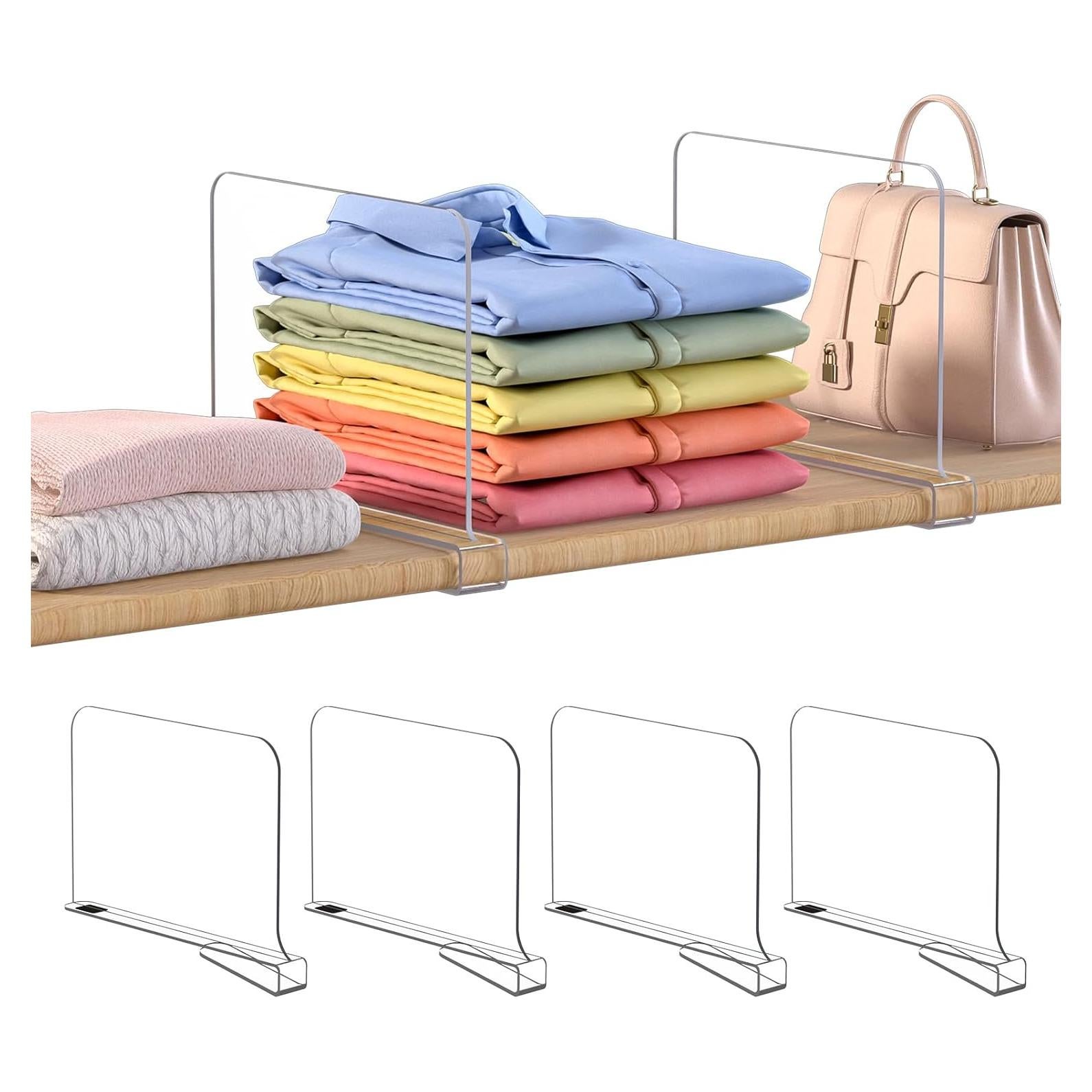 Divisores de Estantería OKPOW - Paquete de 4, 20 cm x 30.5 cm