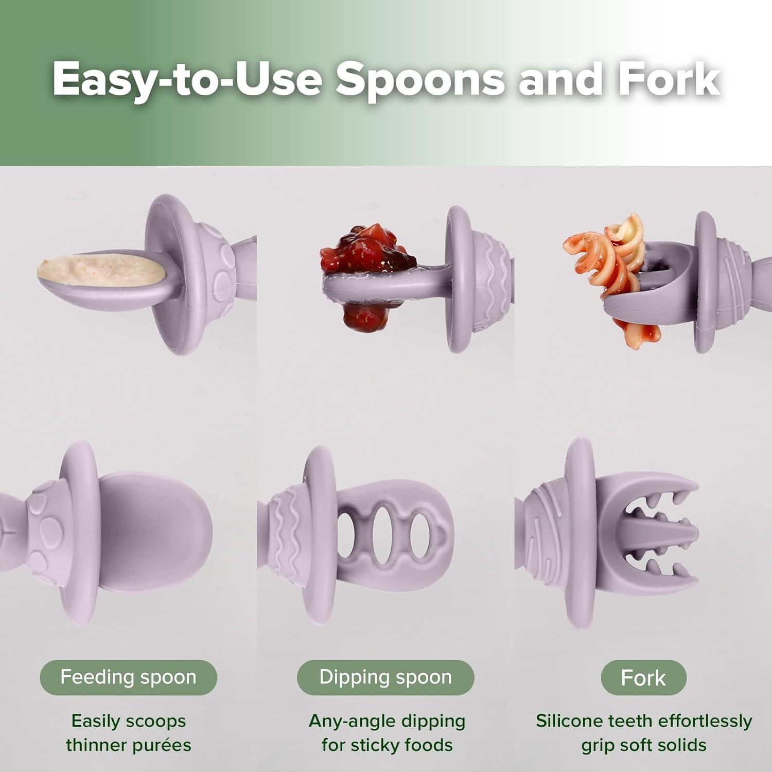 Juego de Cubiertos de Silicona Haakaa Astronauta 3 Piezas