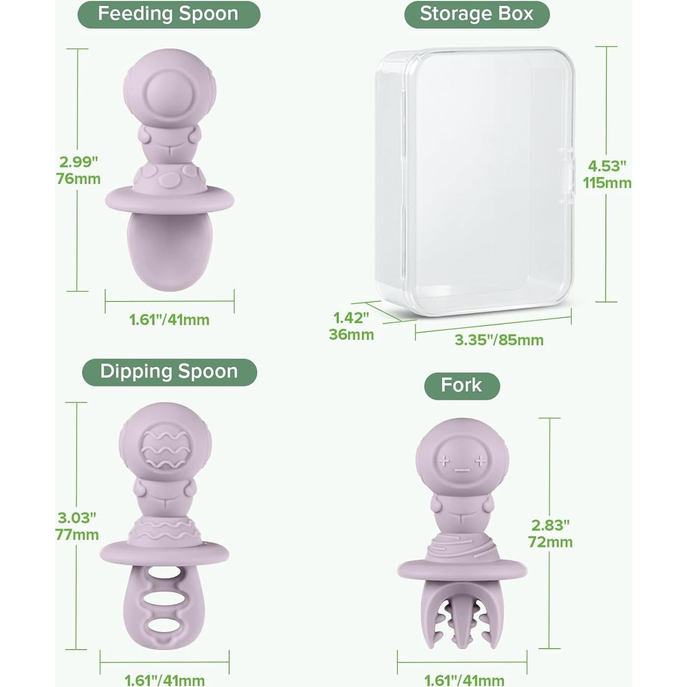 Juego de Cubiertos de Silicona Haakaa Astronauta 3 Piezas
