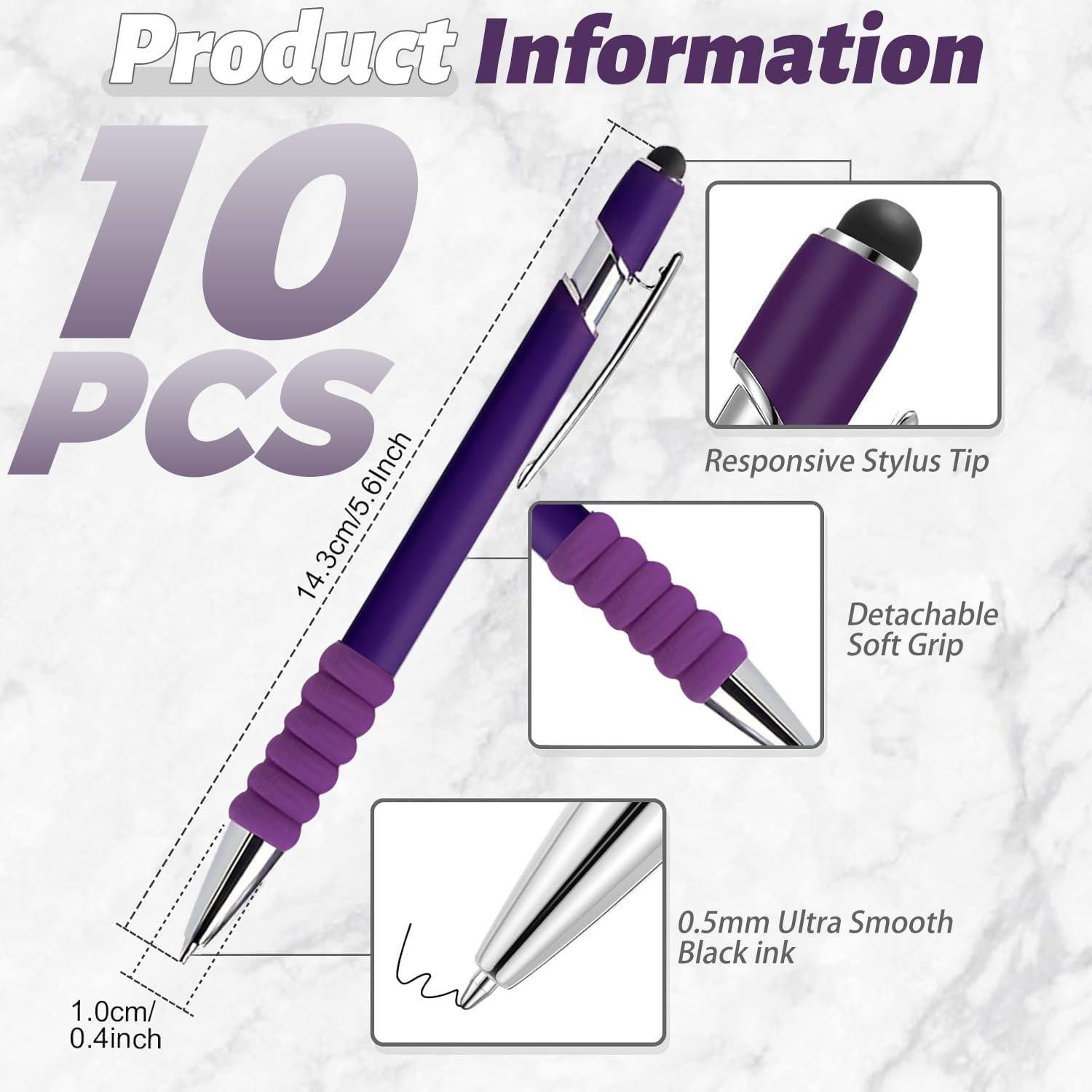 Bolígrafos 2 en 1 GINCEVHY Punta Fina 0.5mm Tinta Negra - 10 Pcs