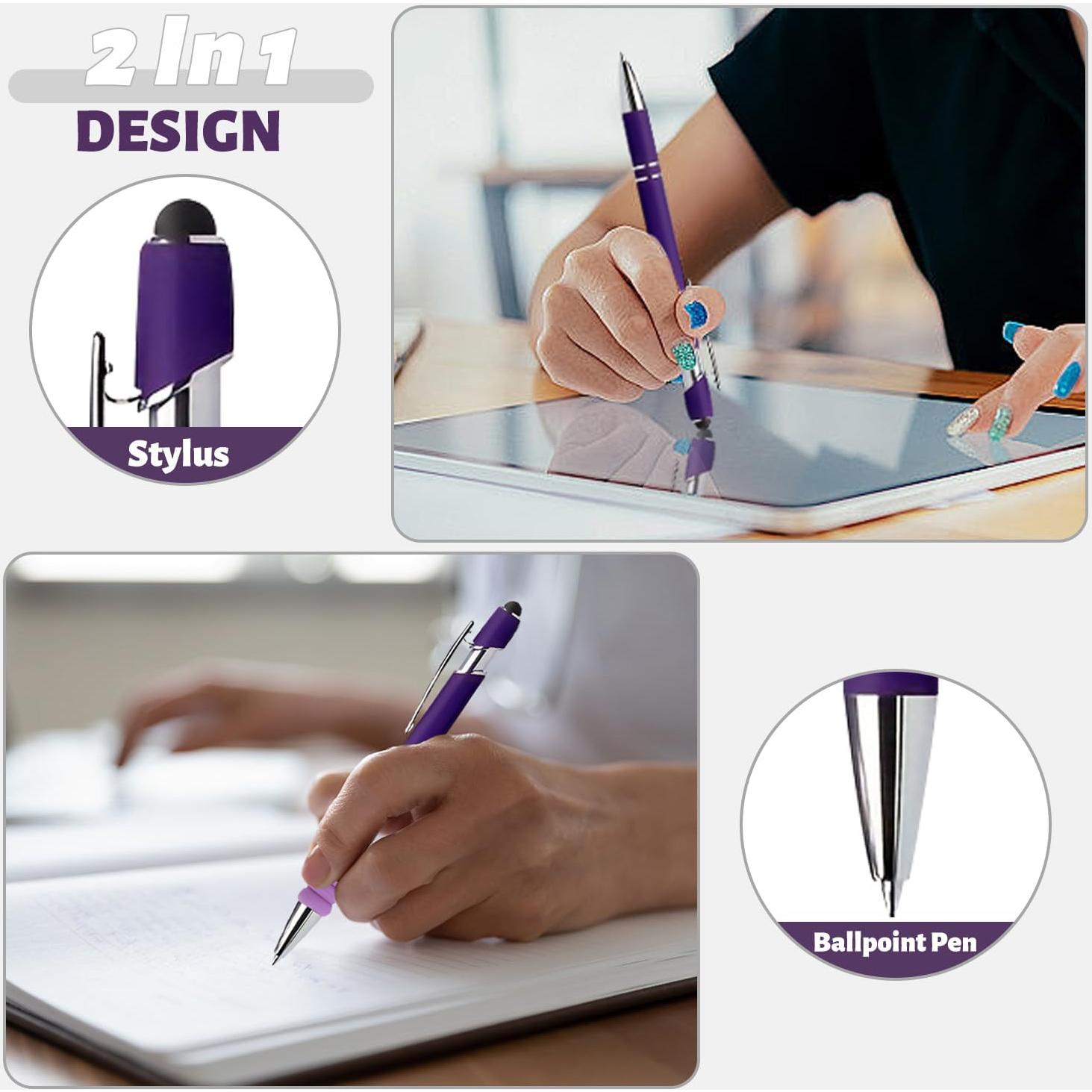 Bolígrafos 2 en 1 GINCEVHY Punta Fina 0.5mm Tinta Negra - 10 Pcs