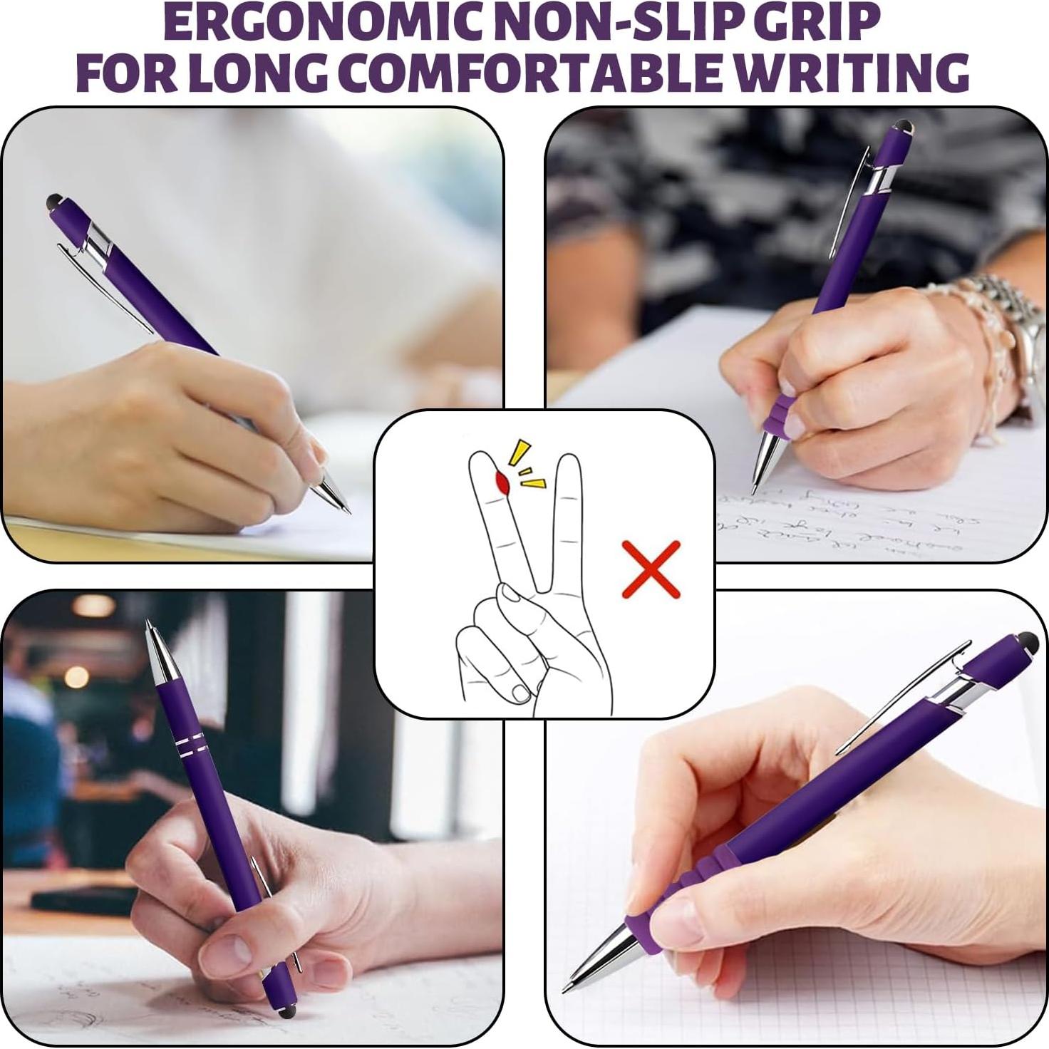 Bolígrafos 2 en 1 GINCEVHY Punta Fina 0.5mm Tinta Negra - 10 Pcs