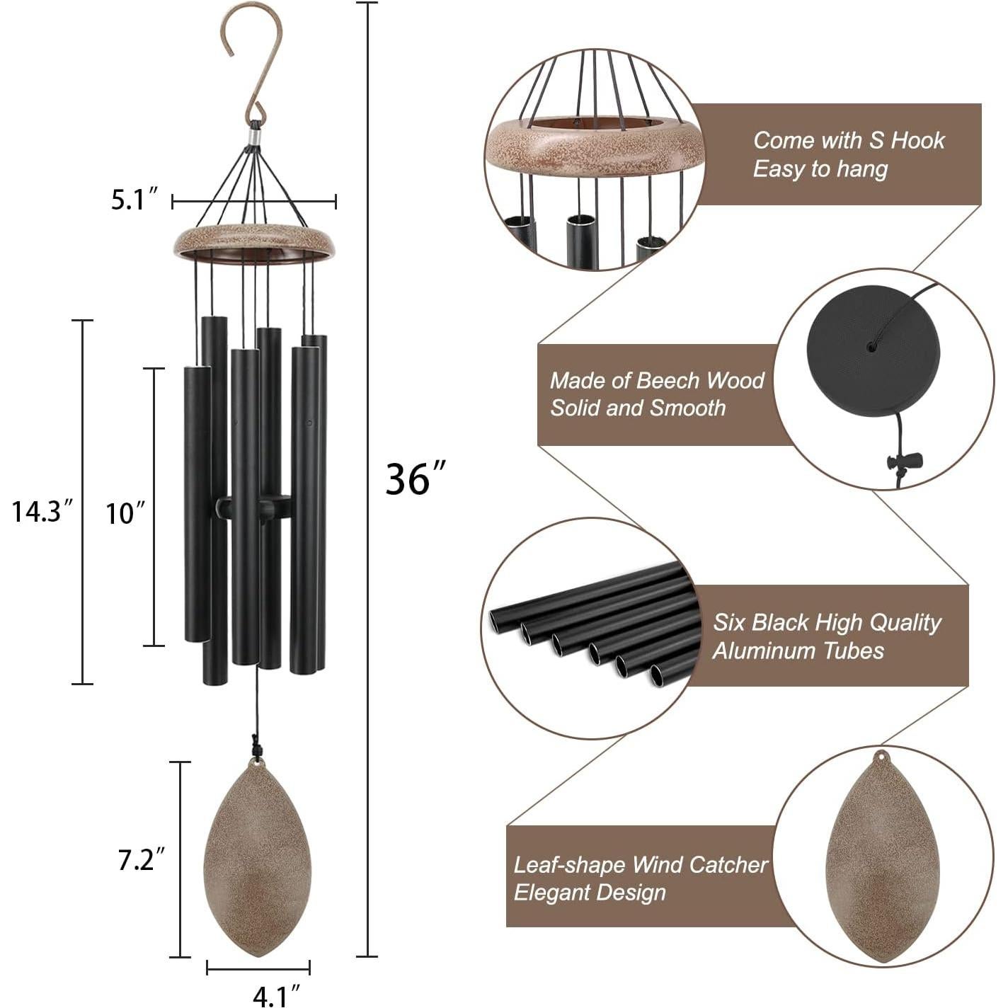 Campana de Viento ASTARIN 91.44 cm Metal Tono Profundo