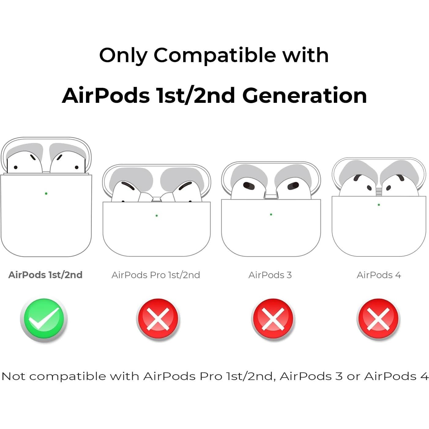 for Airpods Case, Cute Airpods 2 Case, Black Whisker Cat Kitty Kawaii 3D Cartoon Animal Full Protection Shockproof Soft Silicone Charging Cases Cover with Carabiner for Kids Girls Women