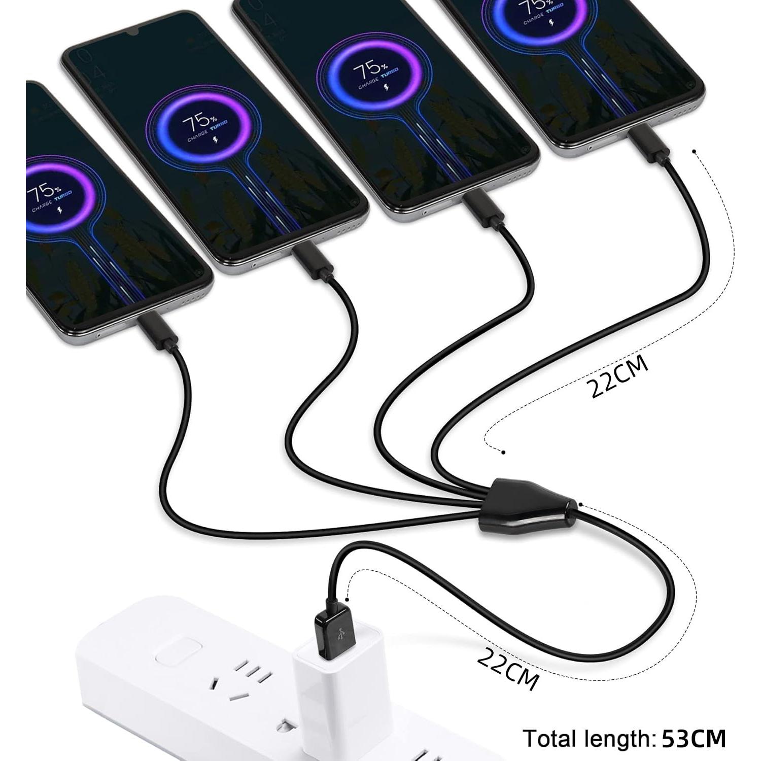 Cable Divisor USB C 4 en 1 GELRHONR 0.5M Negro