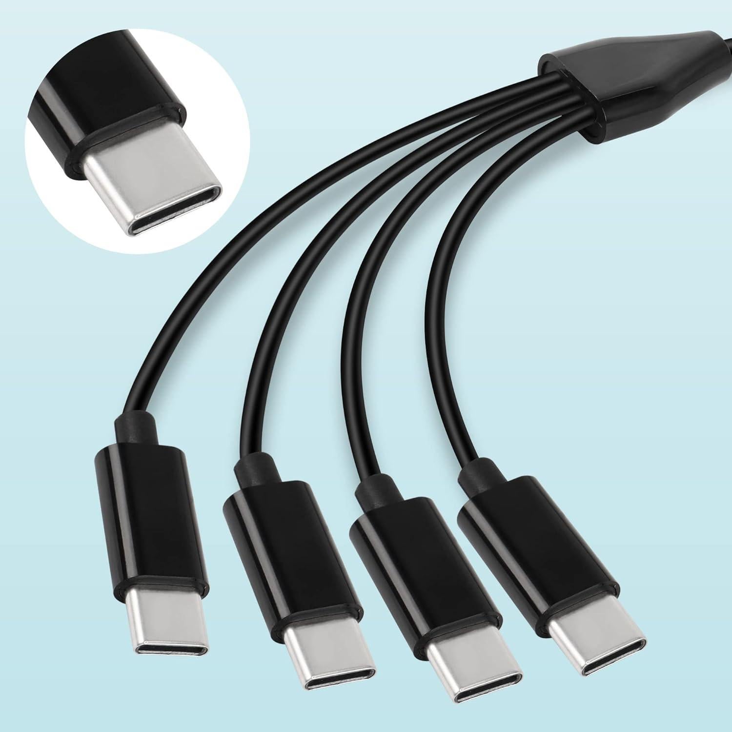 Cable Divisor USB C 4 en 1 GELRHONR 0.5M Negro