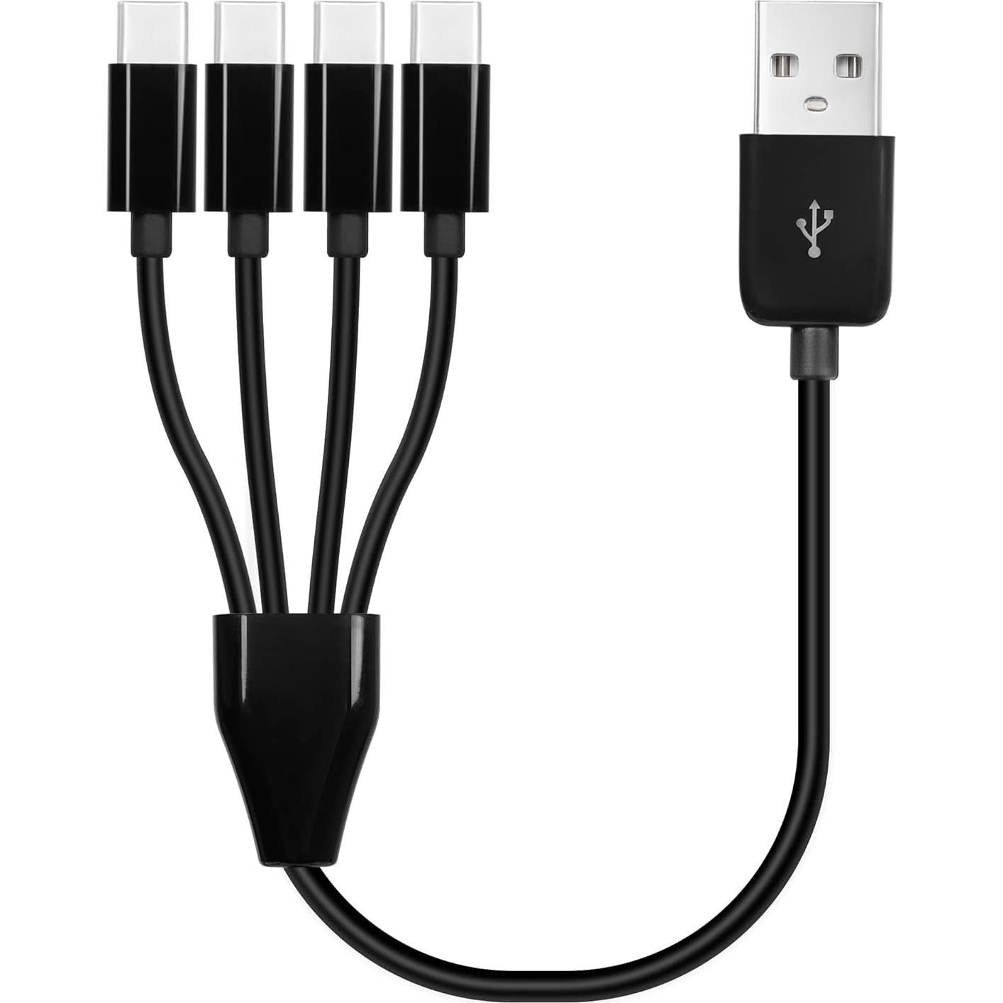 Cable Divisor USB C 4 en 1 GELRHONR 0.5M Negro
