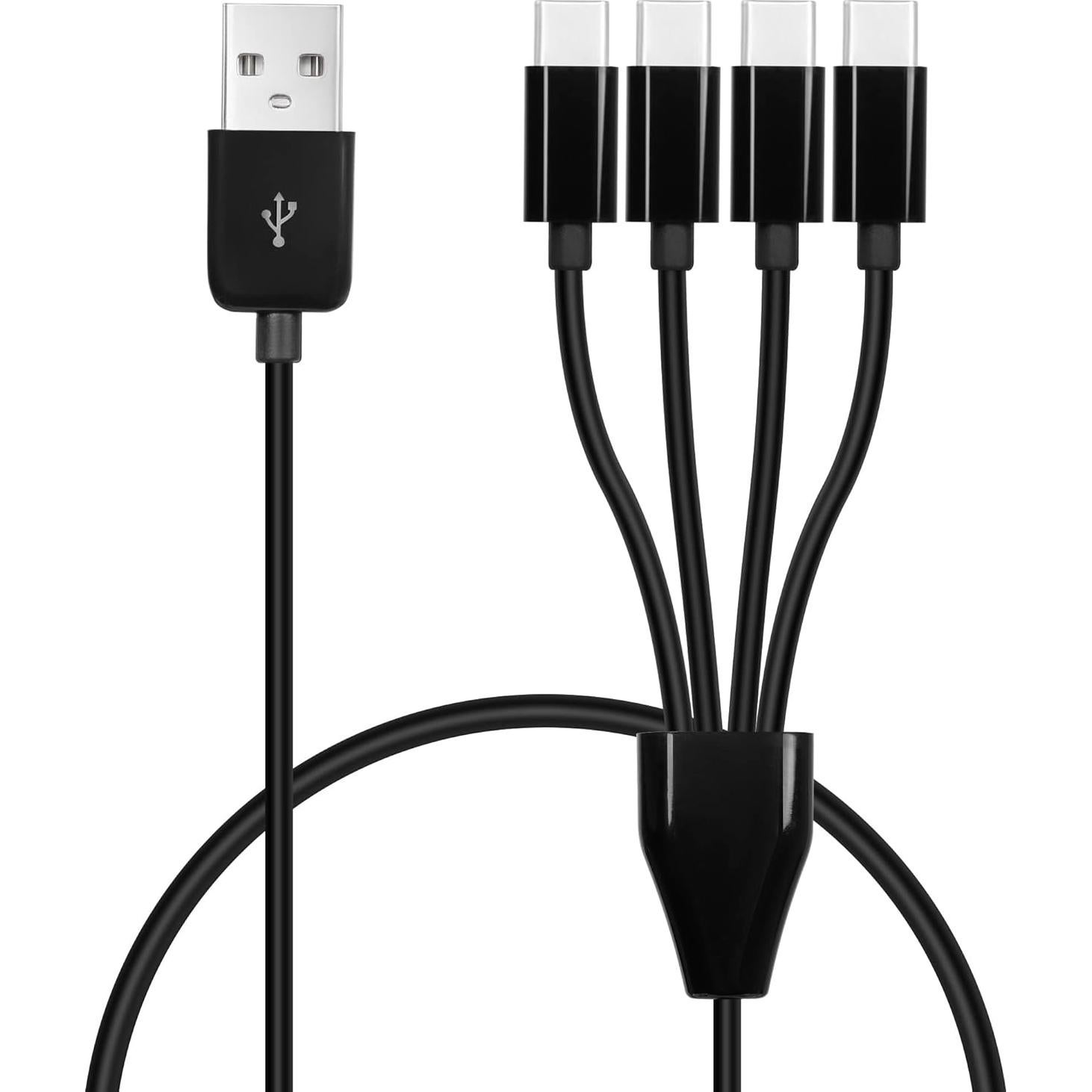 Cable Divisor USB C 4 en 1 GELRHONR 0.5M Negro
