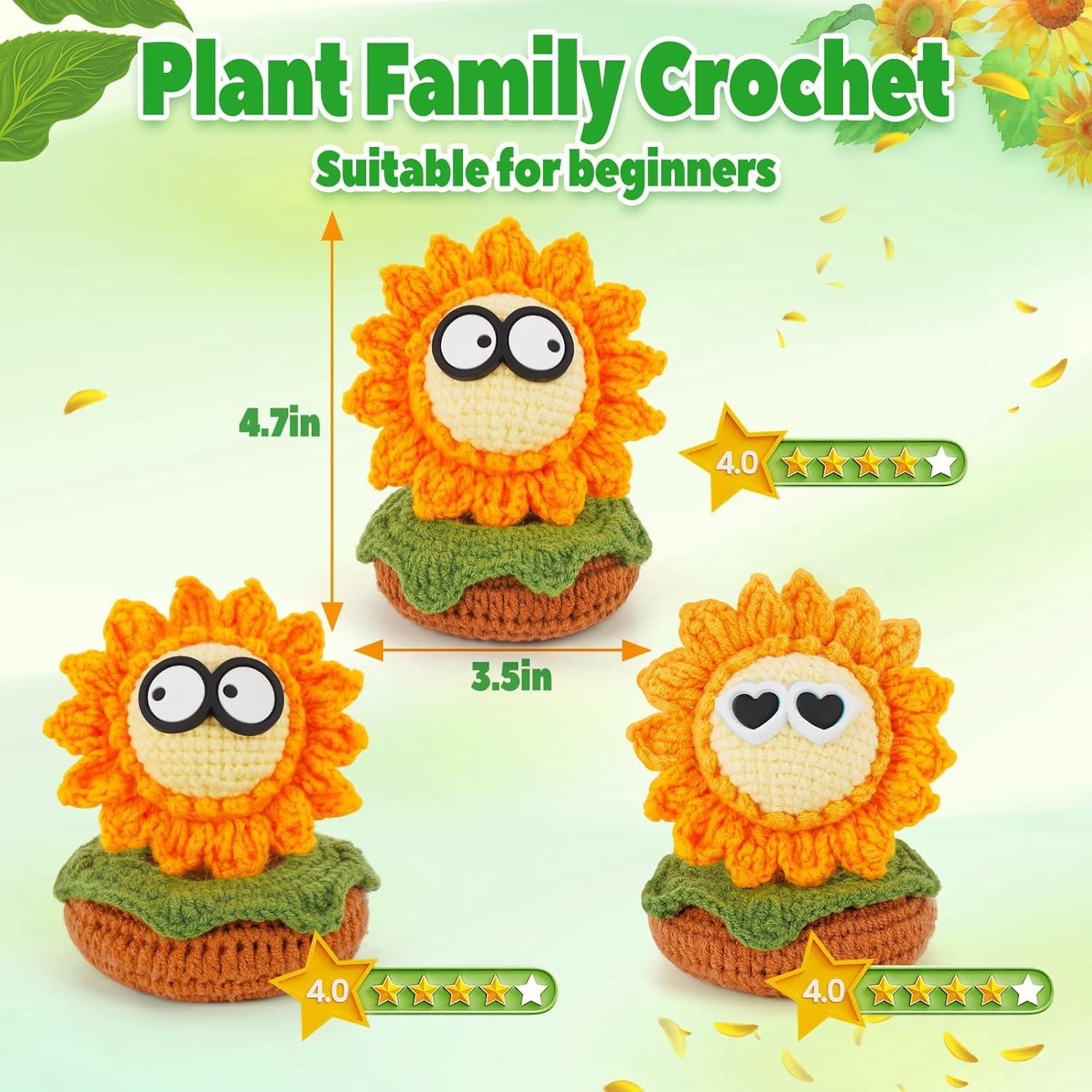 Kit de Crochet WILSHIN para Principiantes - Girasol con Tutoriales