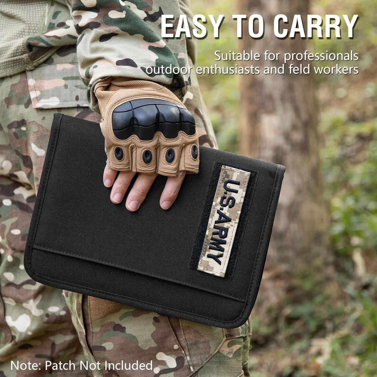 Carpeta Táctica KOSIBATE A5 Negra con 80 Hojas y Cremallera