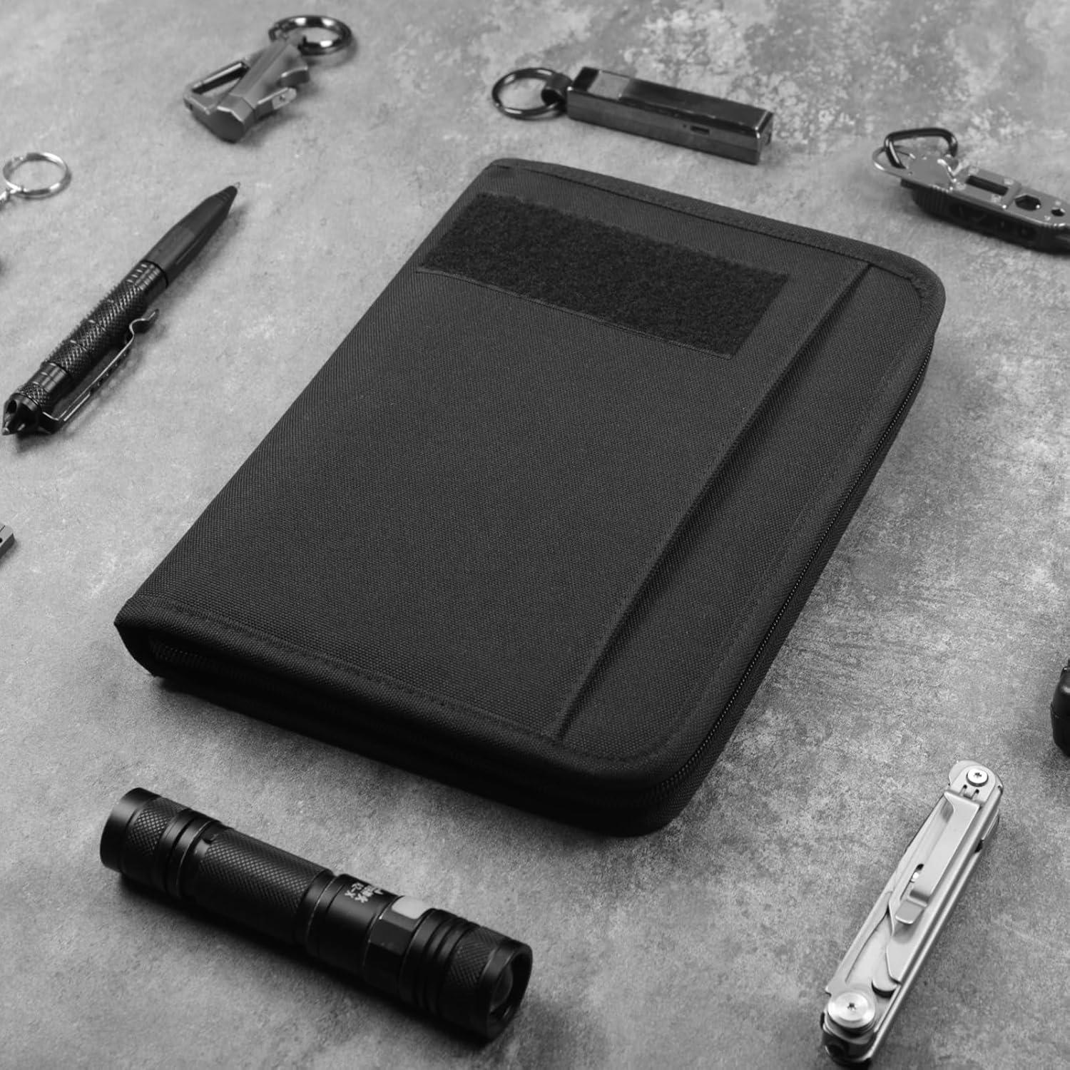 Carpeta Táctica KOSIBATE A5 Negra con 80 Hojas y Cremallera