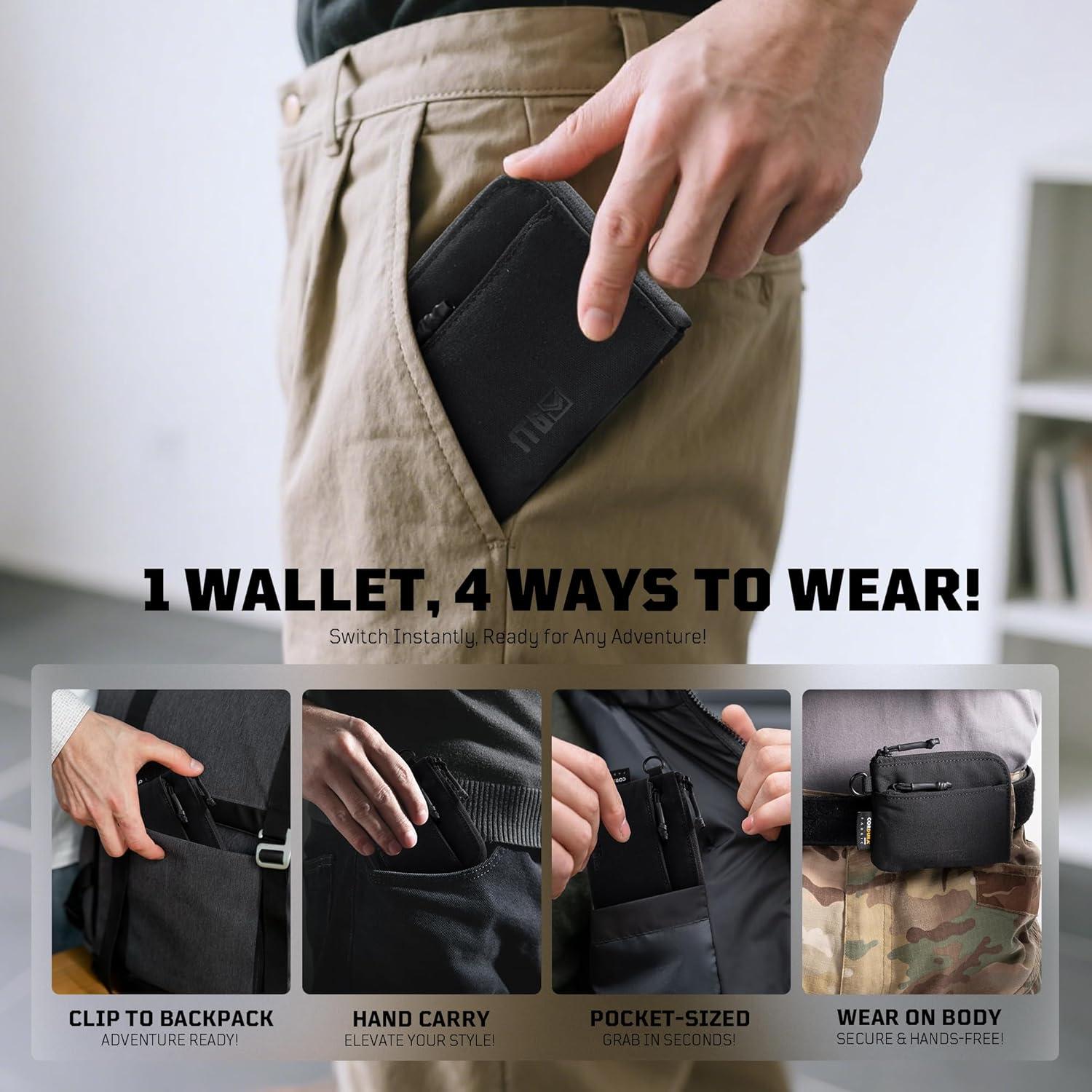 Monedero Minimalista 500D CORDURA Negro para Hombres