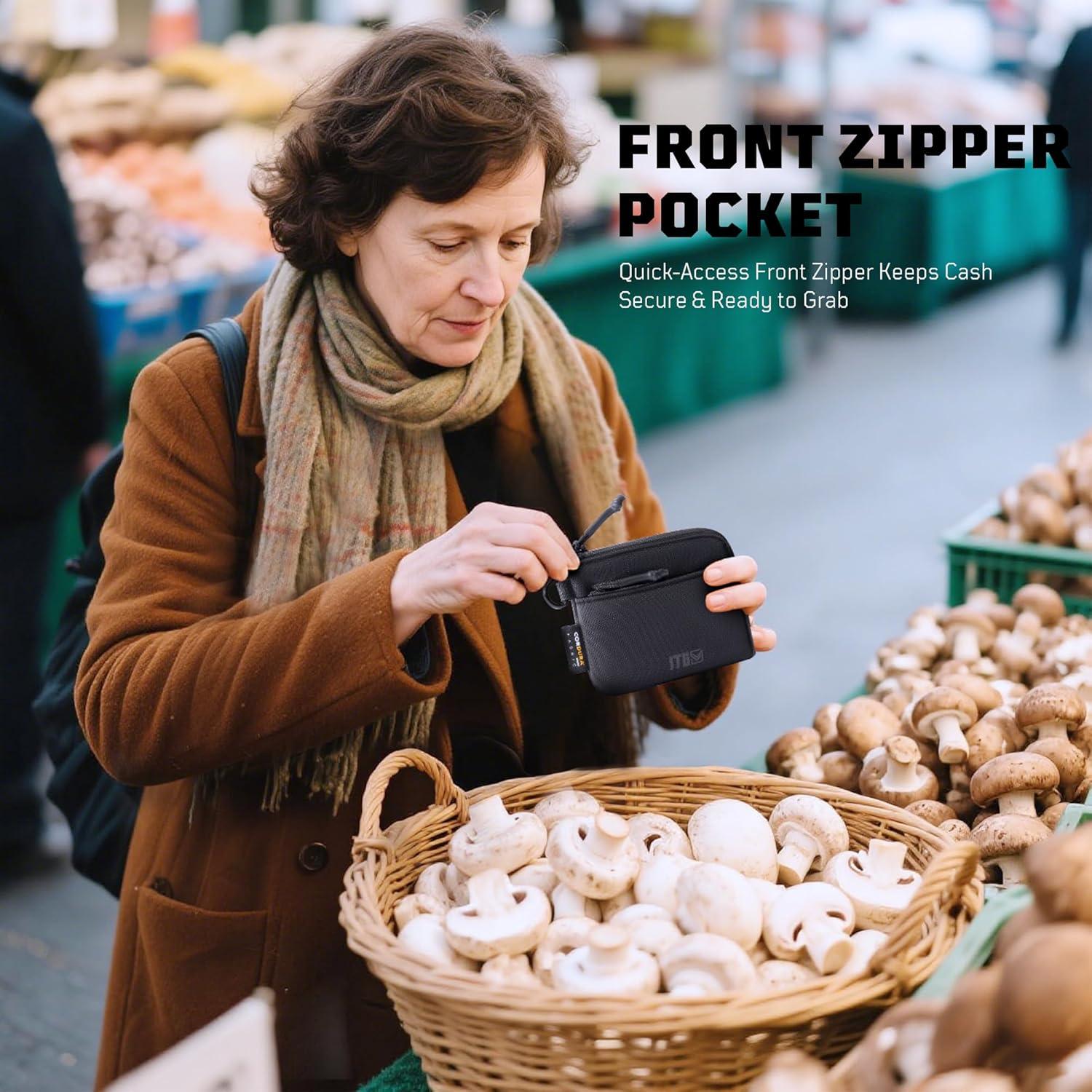 Monedero Minimalista 500D CORDURA Negro para Hombres