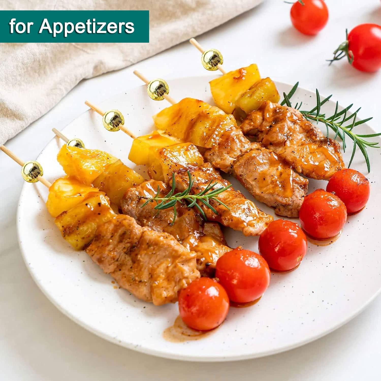 Palillos de cóctel Amovvita 100 PCS 11.94 cm perla dorada