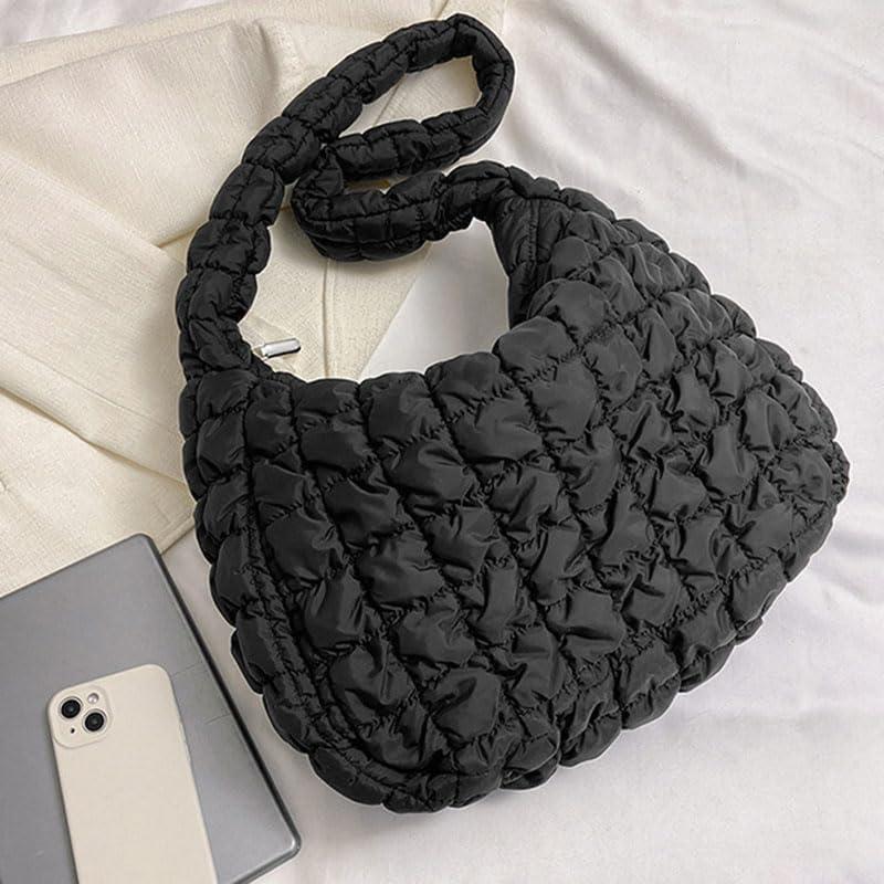 Bolso de Mano Brillante Simcat para Mujeres - Negro - 38x10x33 cm