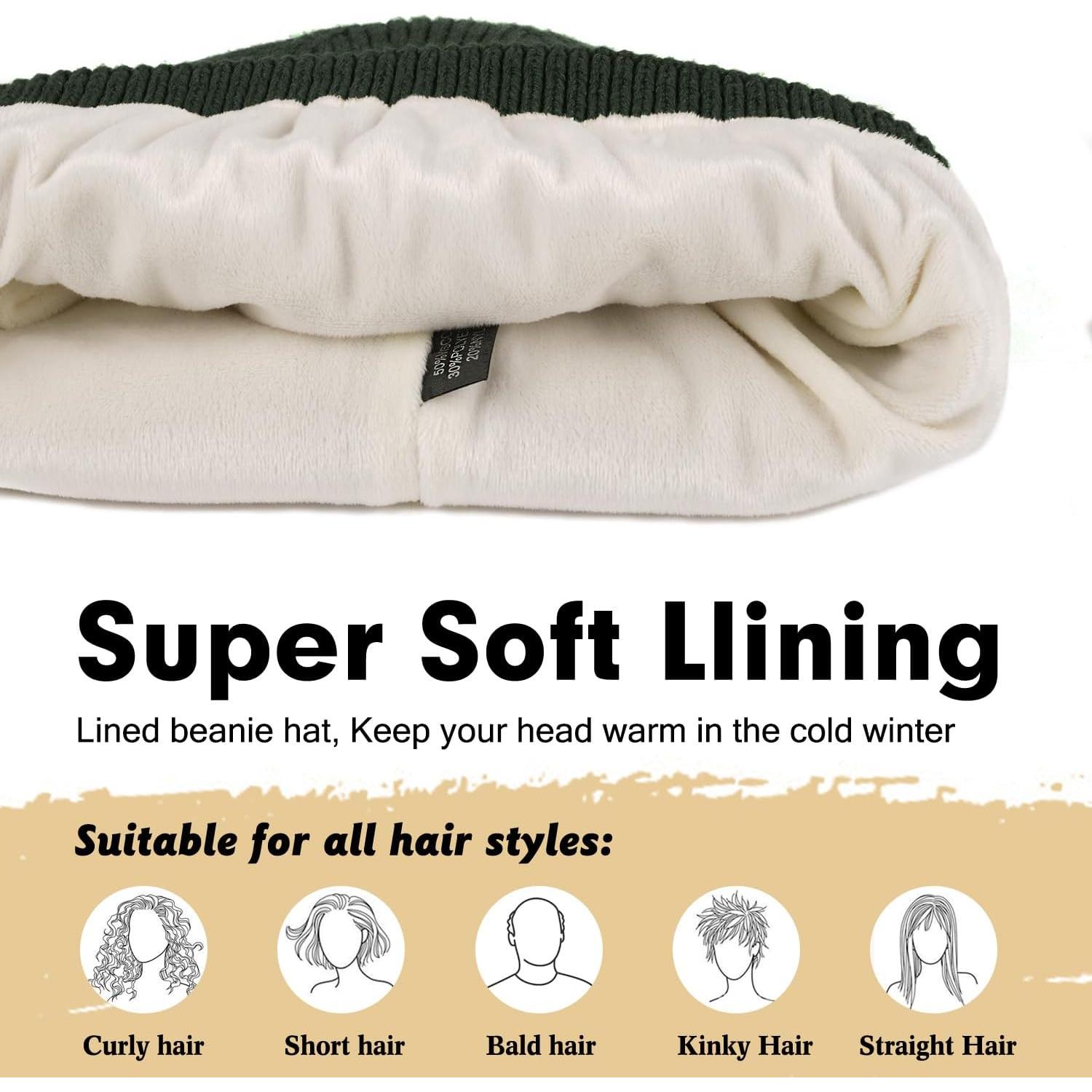 Gorro de invierno Wmcaps unisex forro polar verde militar