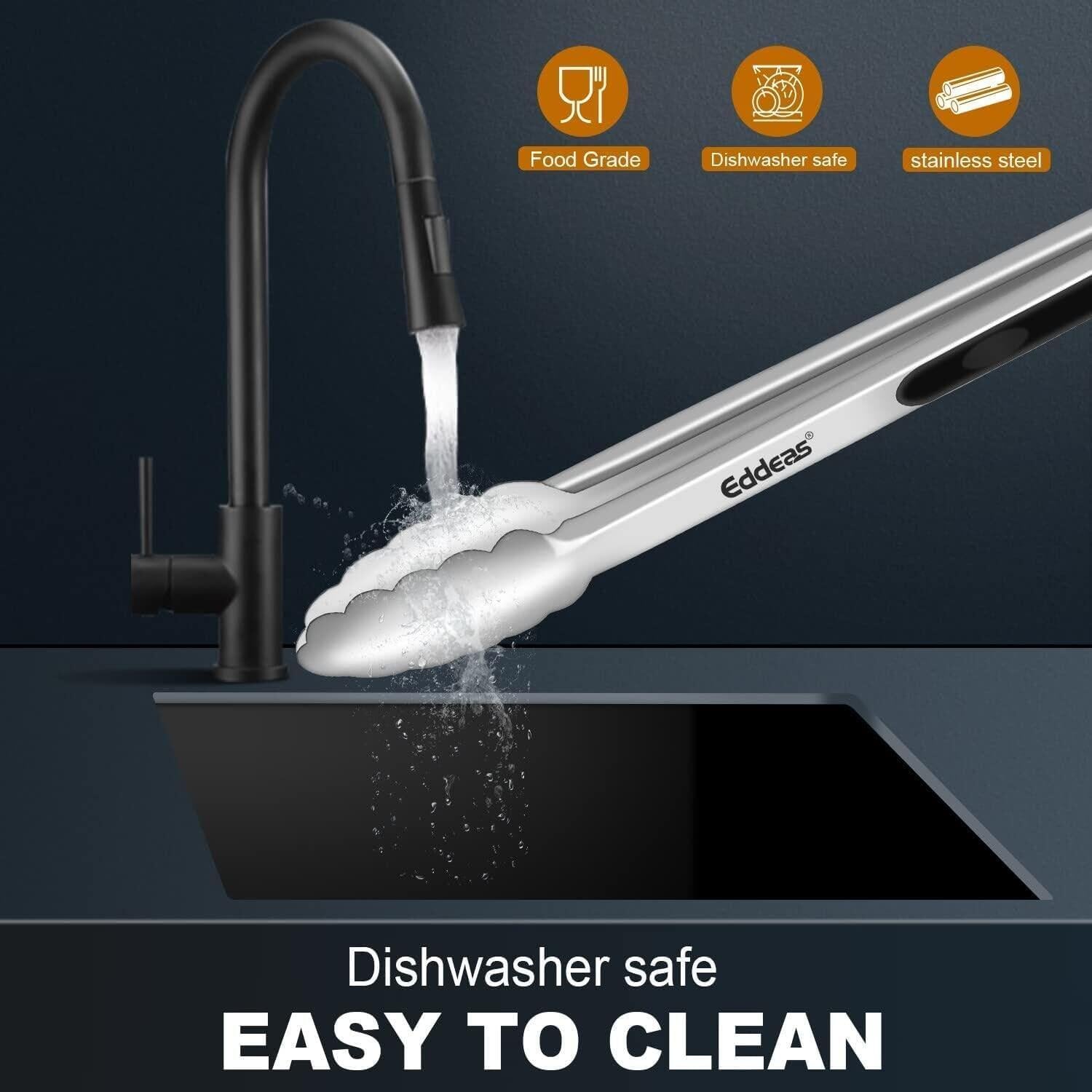 Pinzas de Cocina Eddeas 17.8 cm Acero Inoxidable Antideslizante