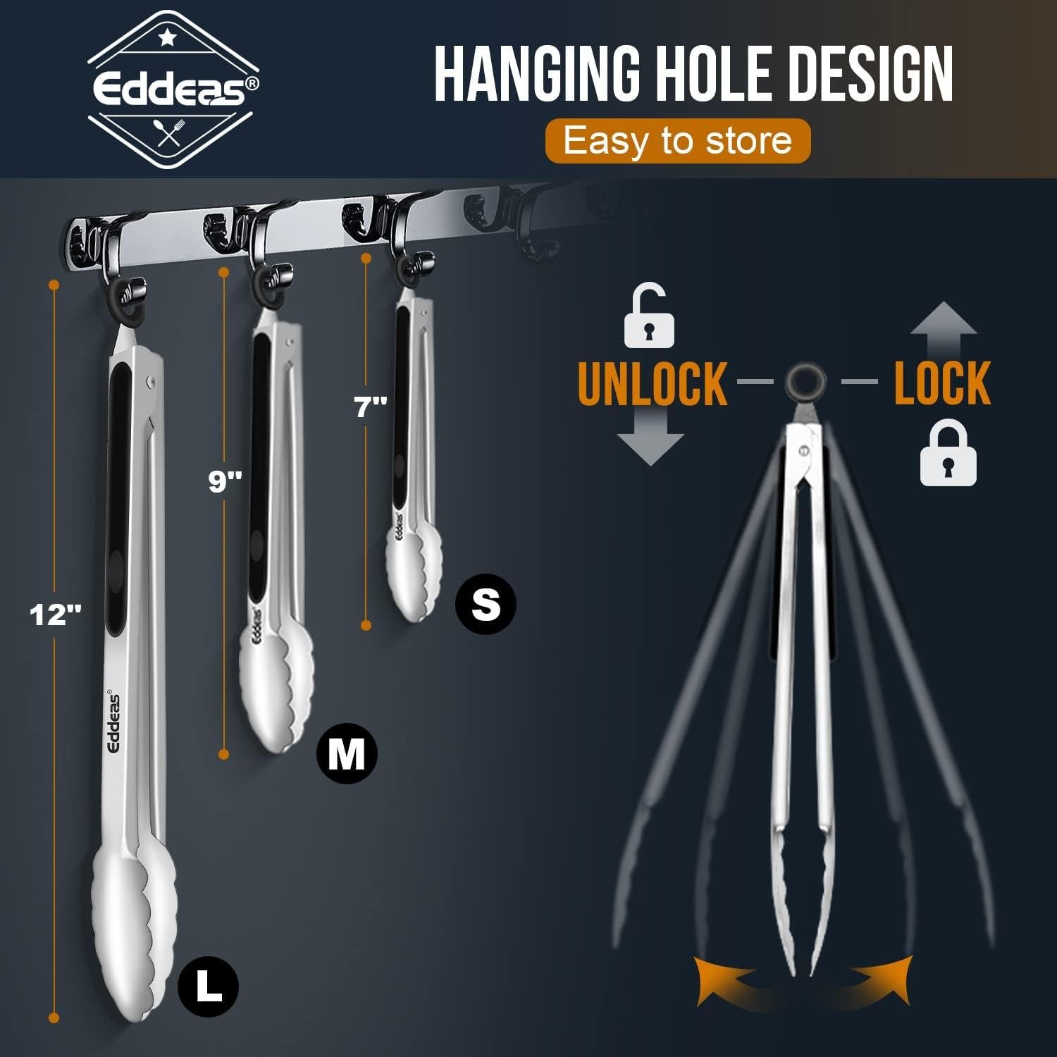 Pinzas de Cocina Eddeas 17.8 cm Acero Inoxidable Antideslizante