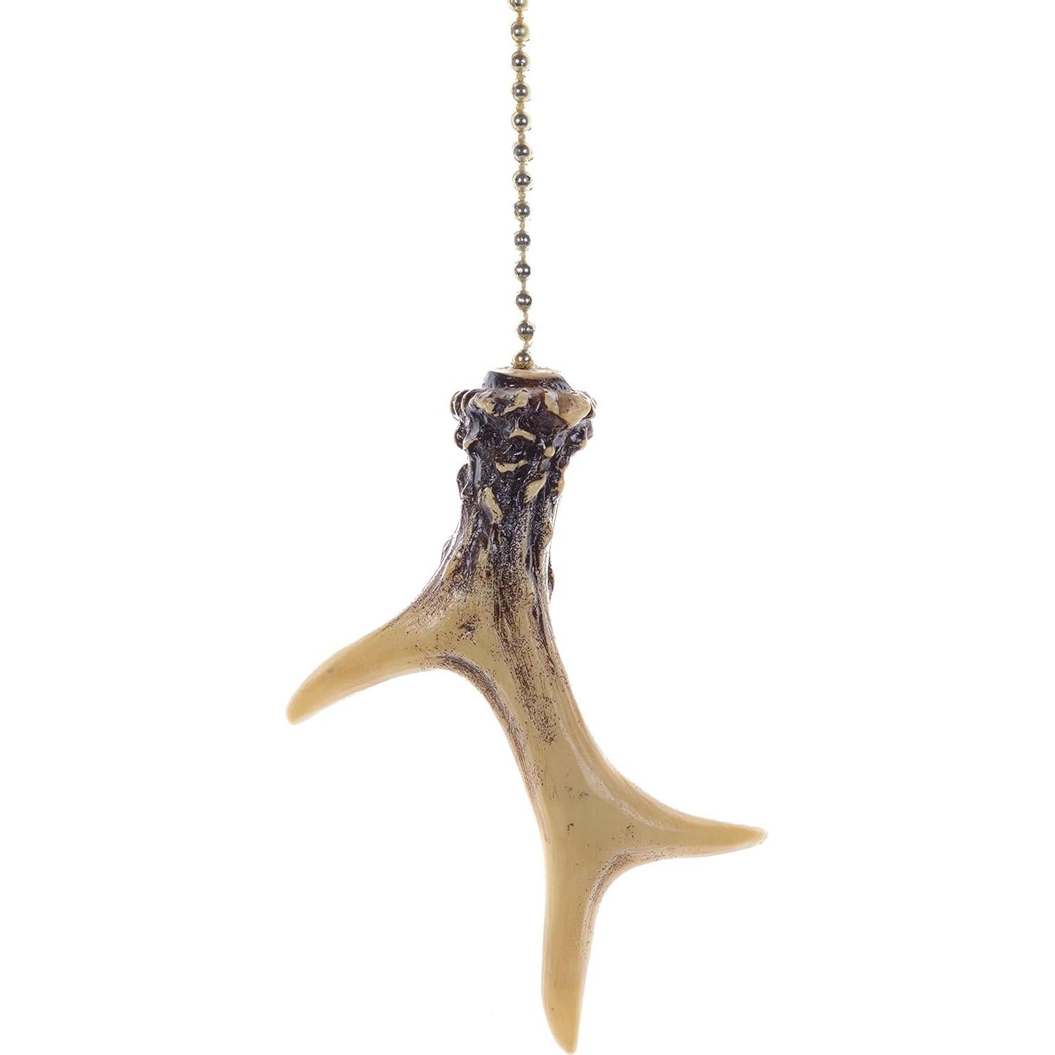 Pine Ridge Antler Fan Pull - Pull Chains for Ceiling Fans and Lights, Fan Pulls Decorative, Rustic Cabin Decor, Antler Ceiling Fan Pull Chain Ornament