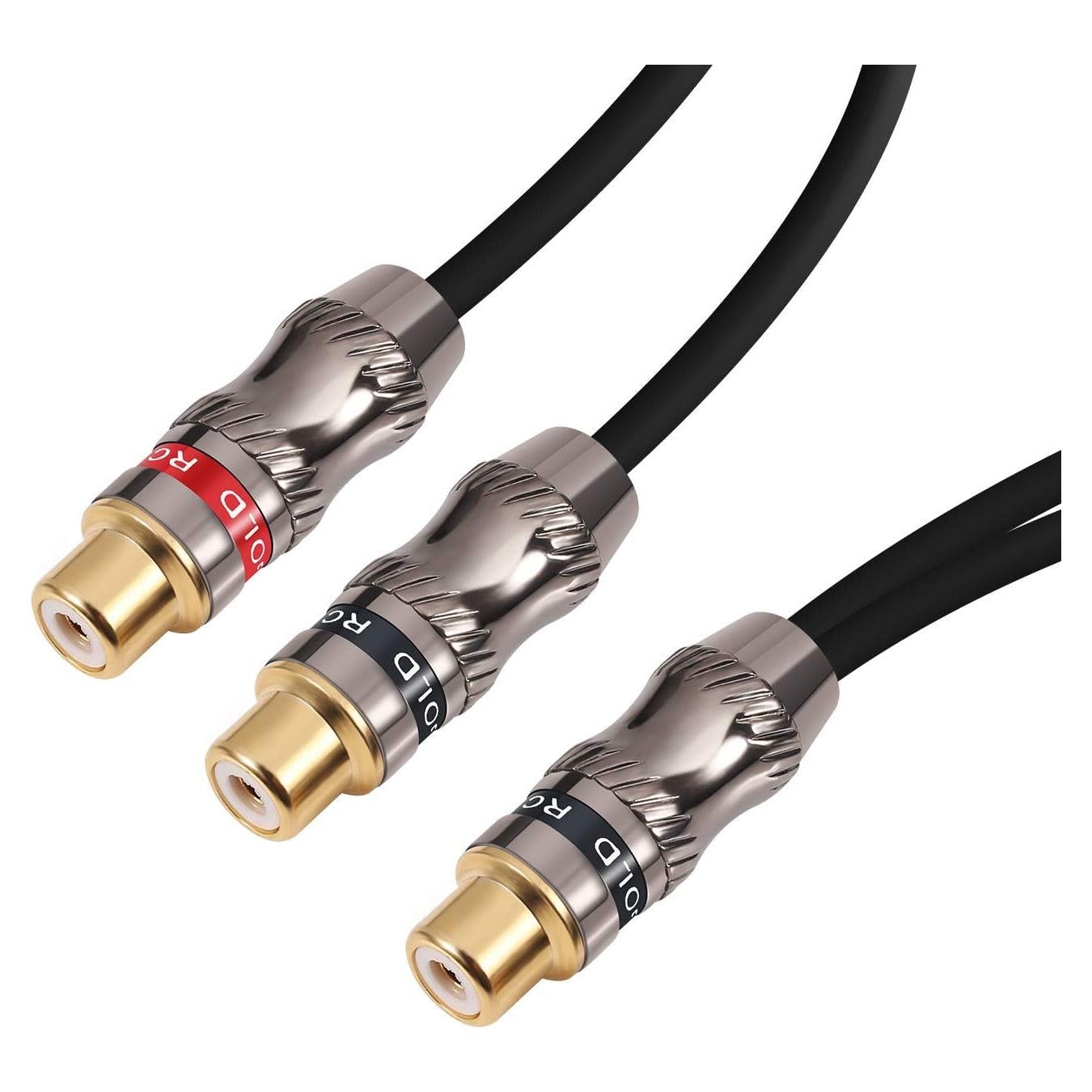Adaptador Y-Cable RCA hembra a 2 RCA hembra Devinal 25 cm