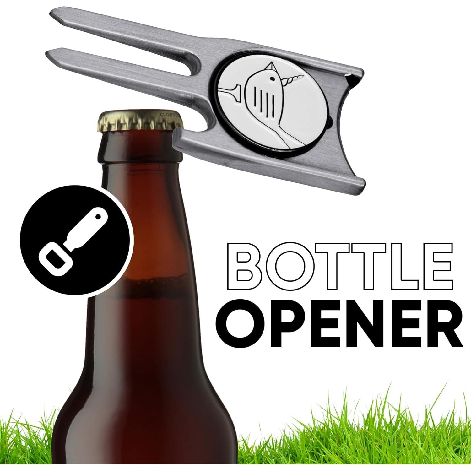 Herramienta 6-en-1 de Golf Birdicorn - Reparador de Divots y Marcador