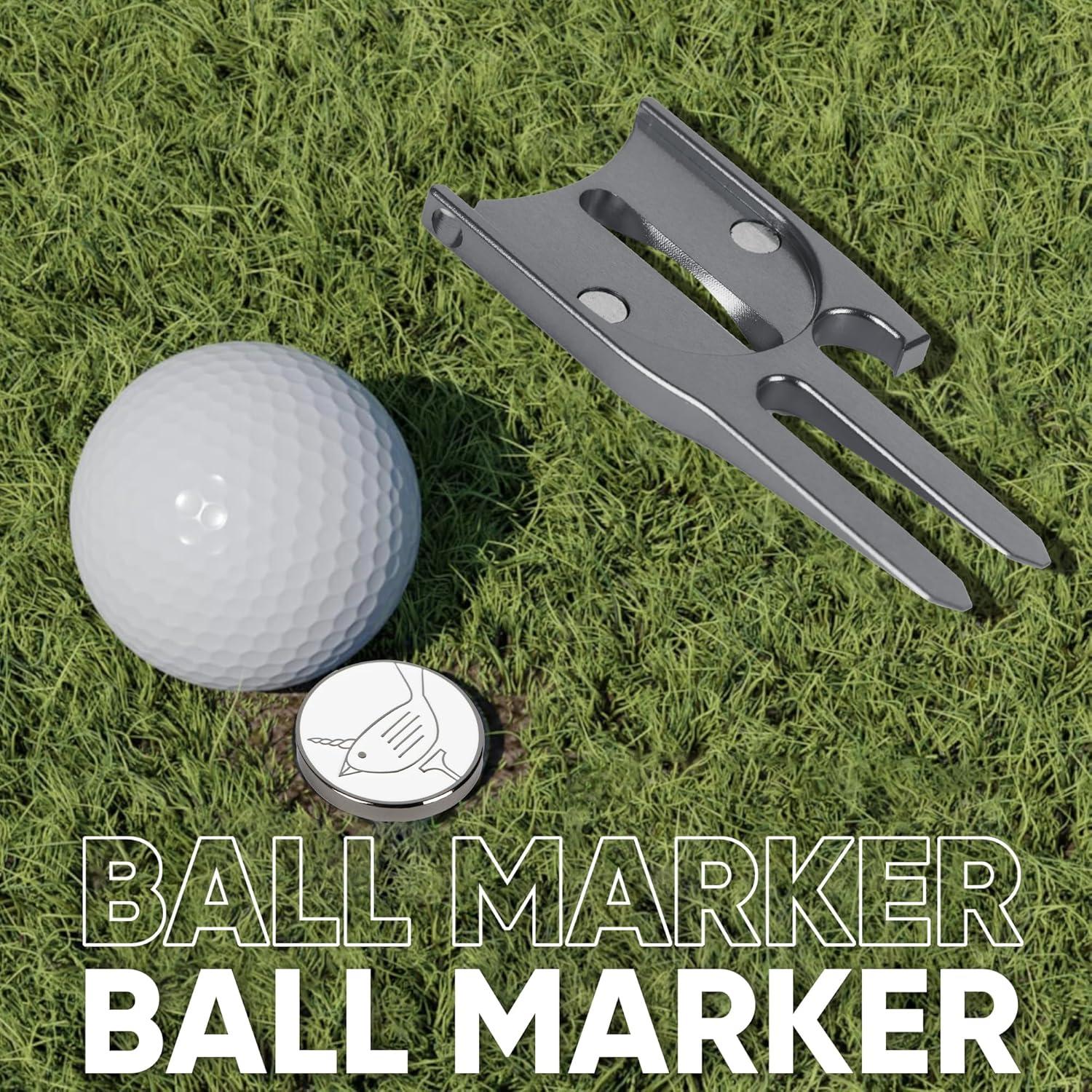 Herramienta 6-en-1 de Golf Birdicorn - Reparador de Divots y Marcador
