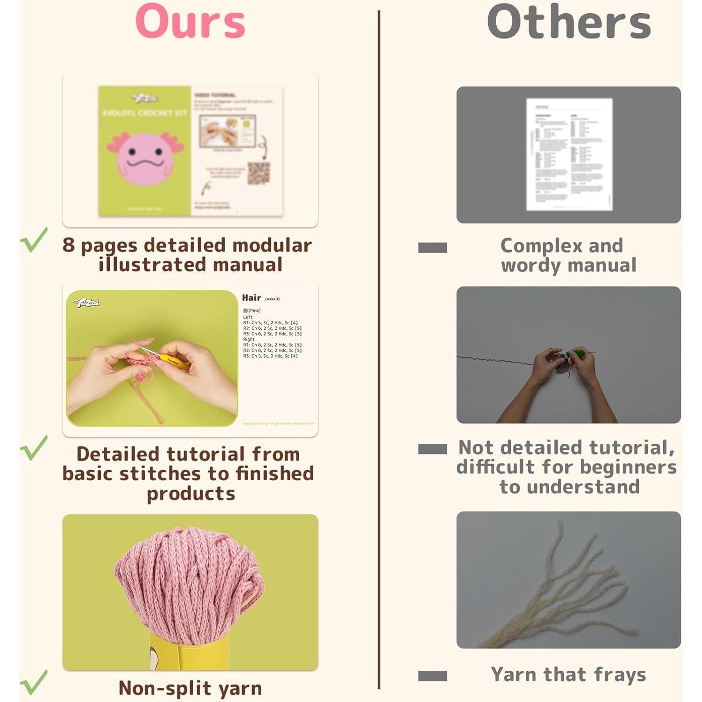 Kit de Crochet Yeezhee para Principiantes - Animales Amigurumi