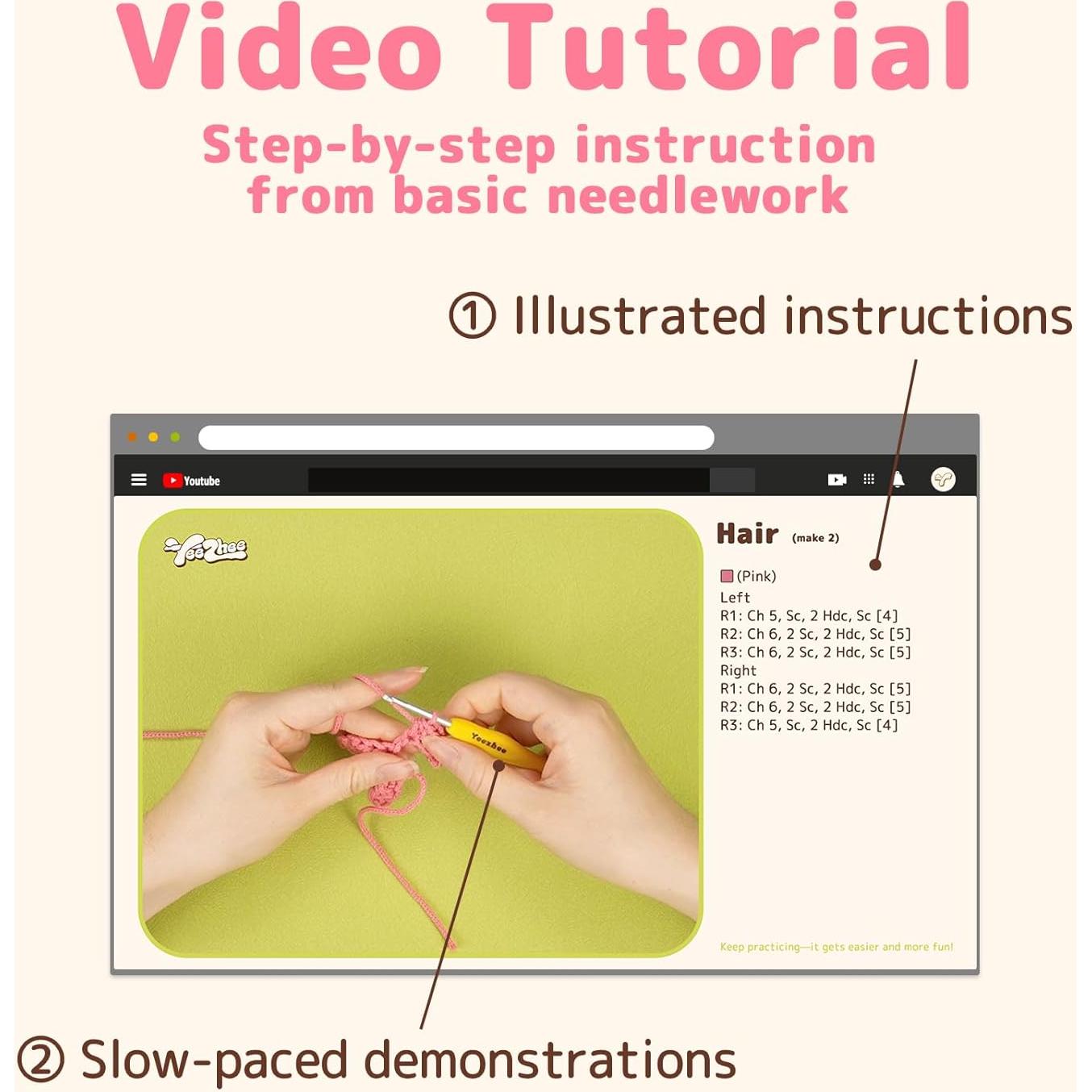 Kit de Crochet Yeezhee para Principiantes - Animales Amigurumi