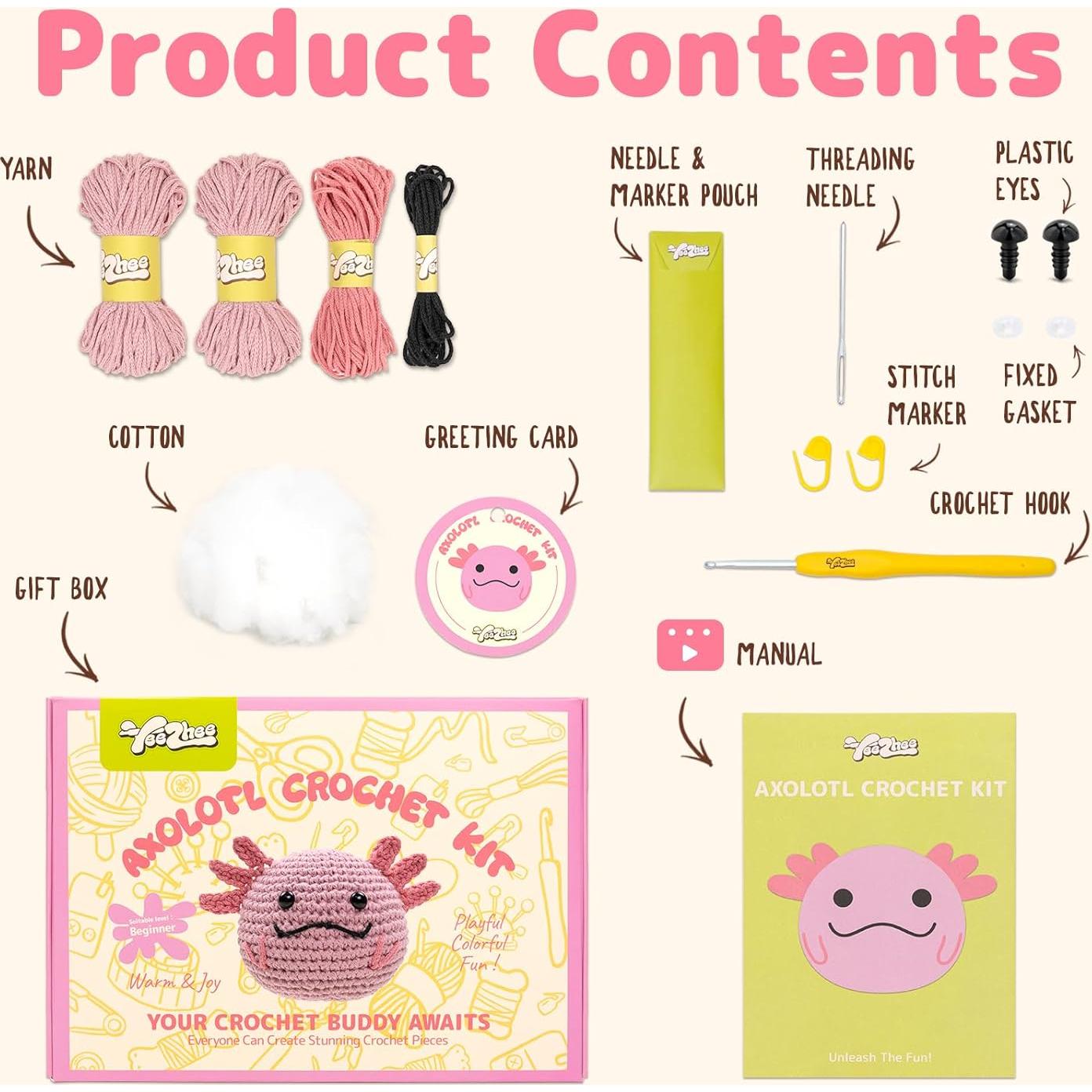 Kit de Crochet Yeezhee para Principiantes - Animales Amigurumi