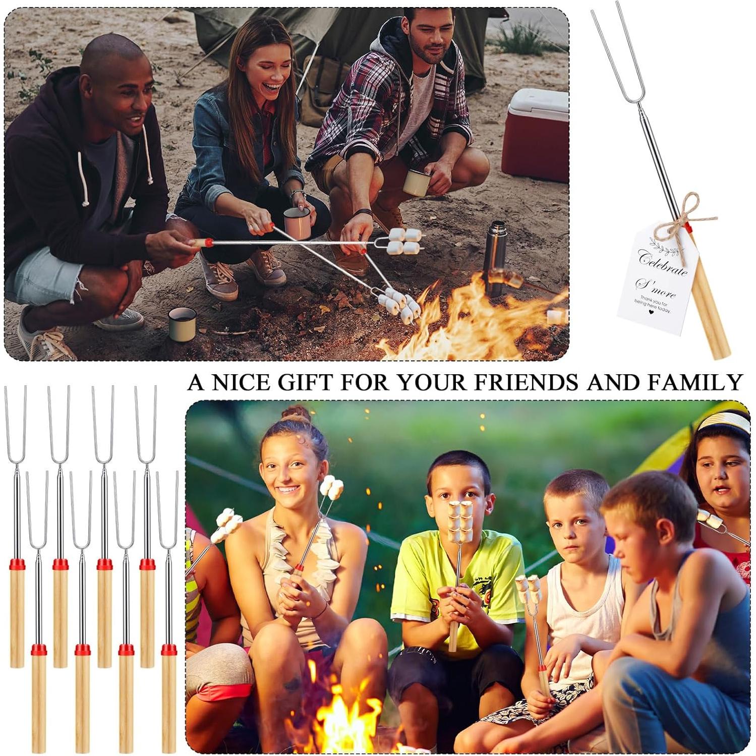 12 Sets de Favor de Fiesta S'mores con Palos Retráctiles Yoande