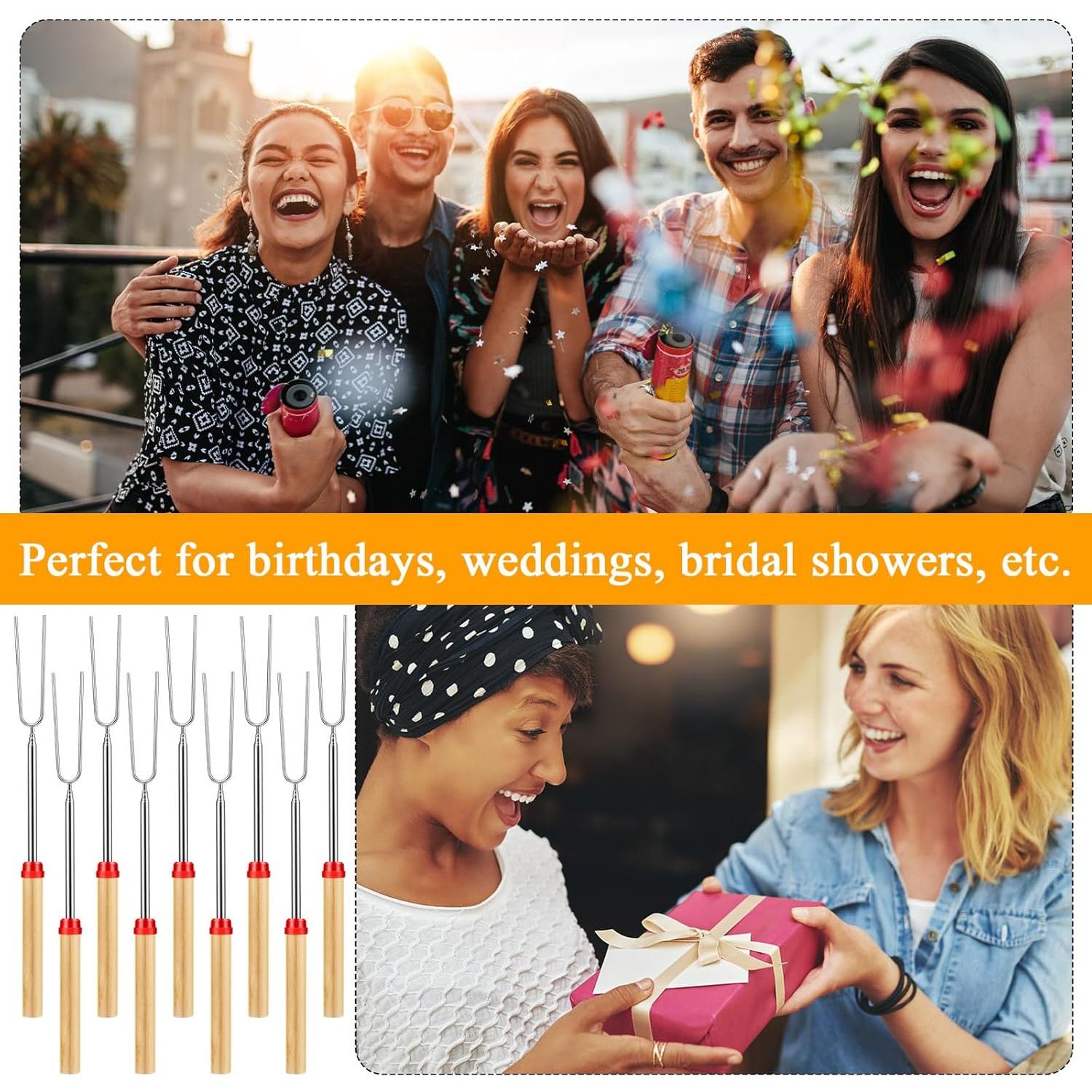 12 Sets de Favor de Fiesta S'mores con Palos Retráctiles Yoande