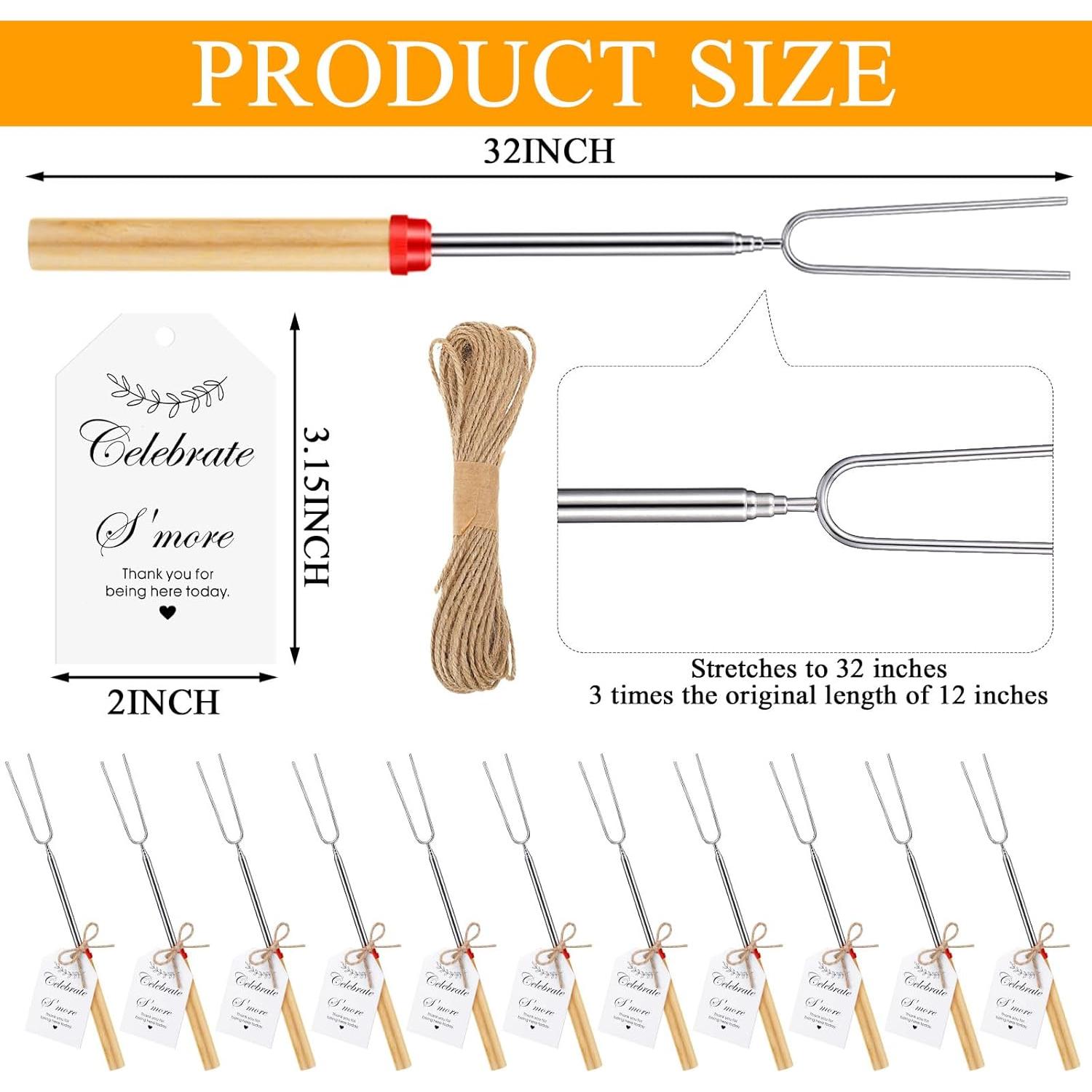 12 Sets de Favor de Fiesta S'mores con Palos Retráctiles Yoande