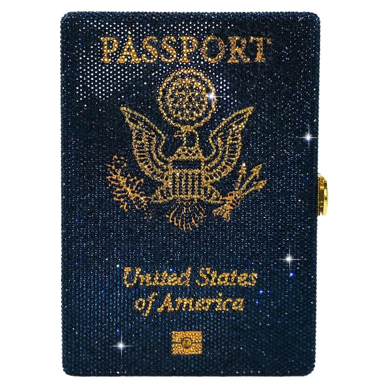 Clutch de Cristal Boutique De FGG Pasaporte Americano Mini