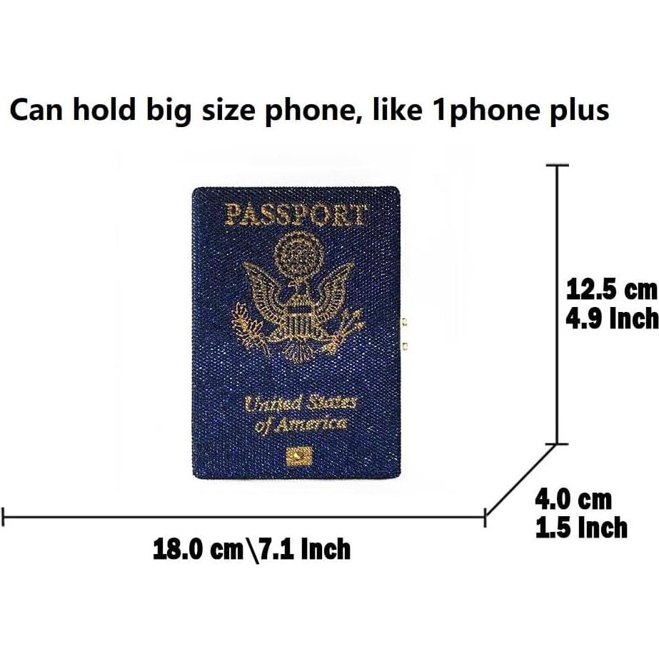 Clutch de Cristal Boutique De FGG Pasaporte Americano Mini