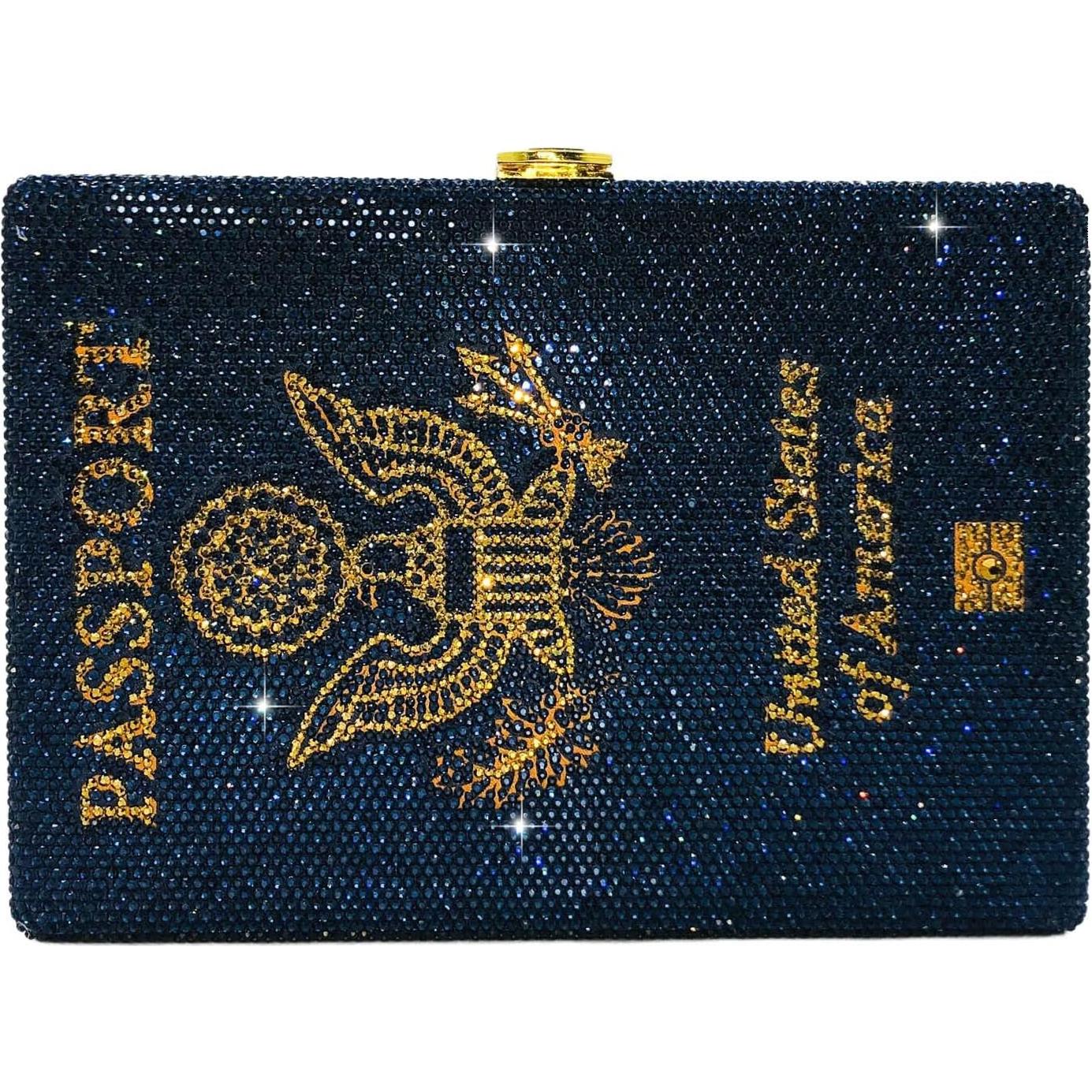 Clutch de Cristal Boutique De FGG Pasaporte Americano Mini
