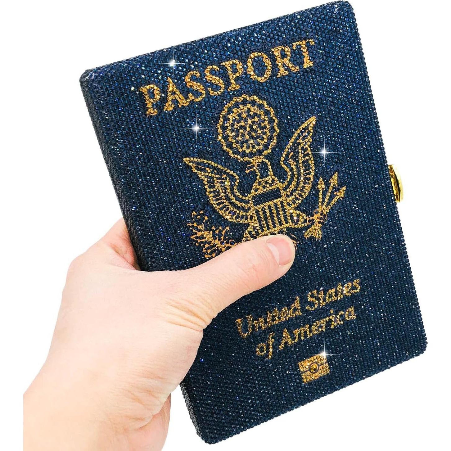 Clutch de Cristal Boutique De FGG Pasaporte Americano Mini