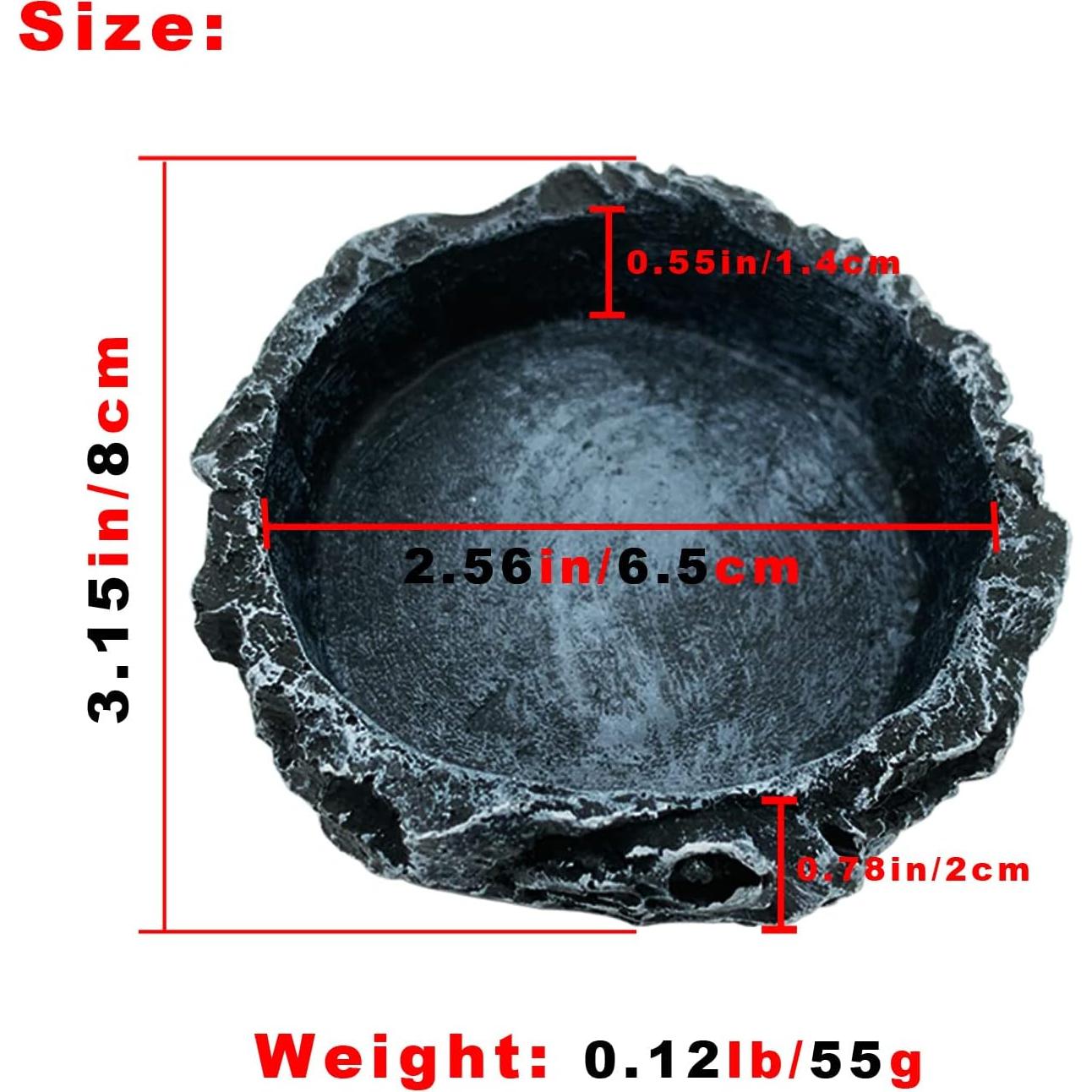 Paquete de 2 Platos de Resina para Reptiles CATENESS 8cm