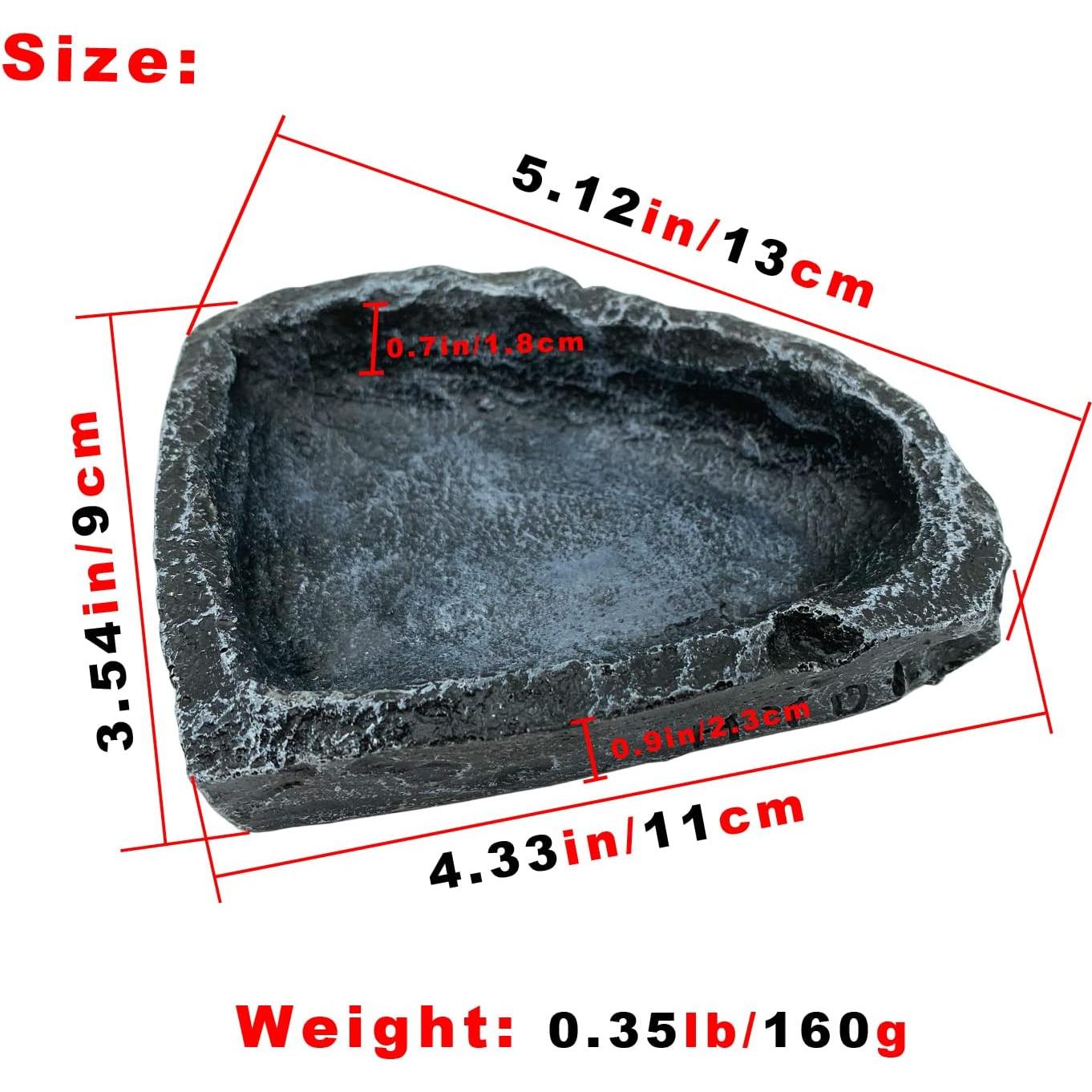 Paquete de 2 Platos de Resina para Reptiles CATENESS 8cm