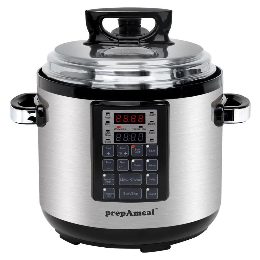 Olla a presión eléctrica prepAmeal 6QT 8 en 1 multifuncional