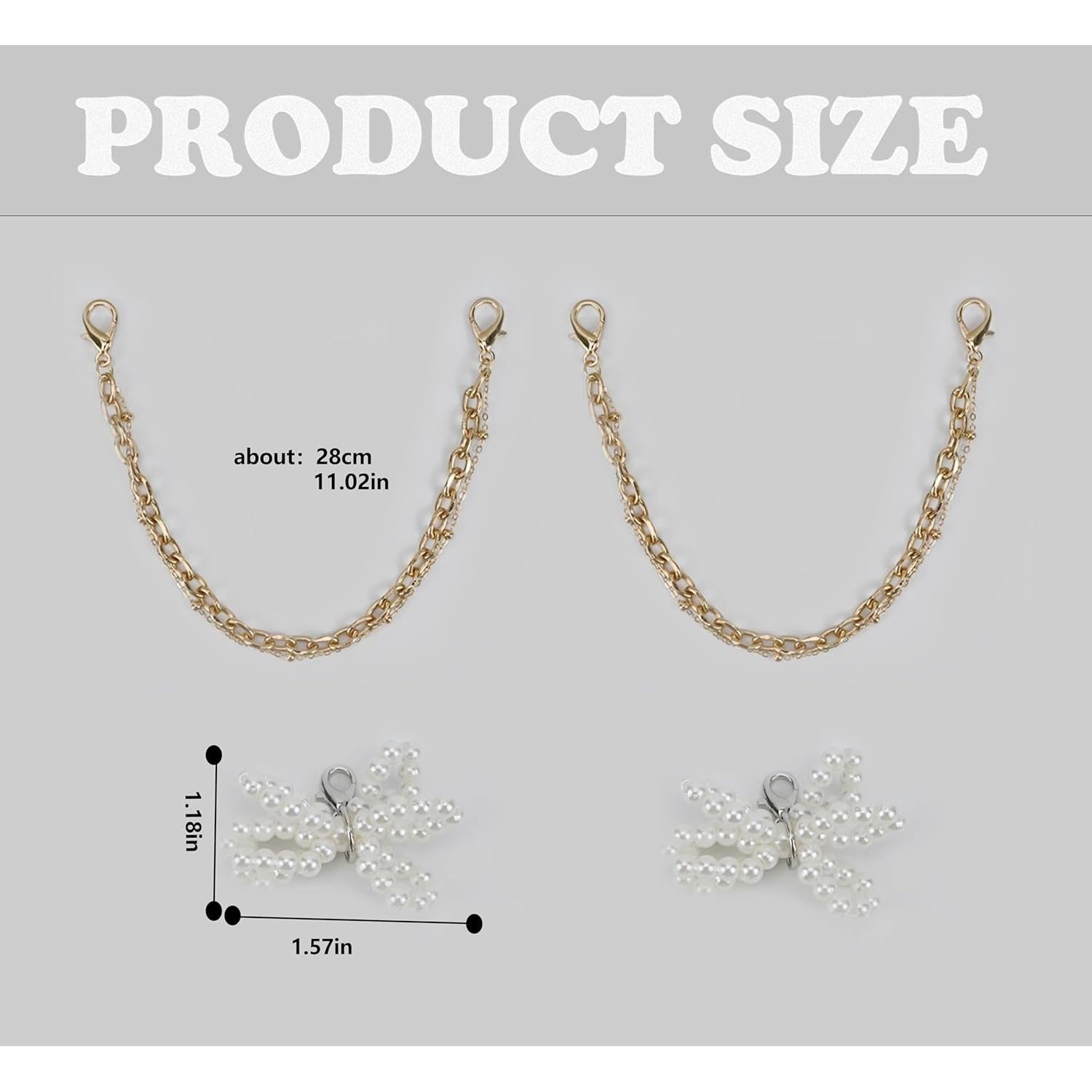 4PCS Encantos de Zapato Y2K SDIDVIEXPERT Lazo de Perla Dorado