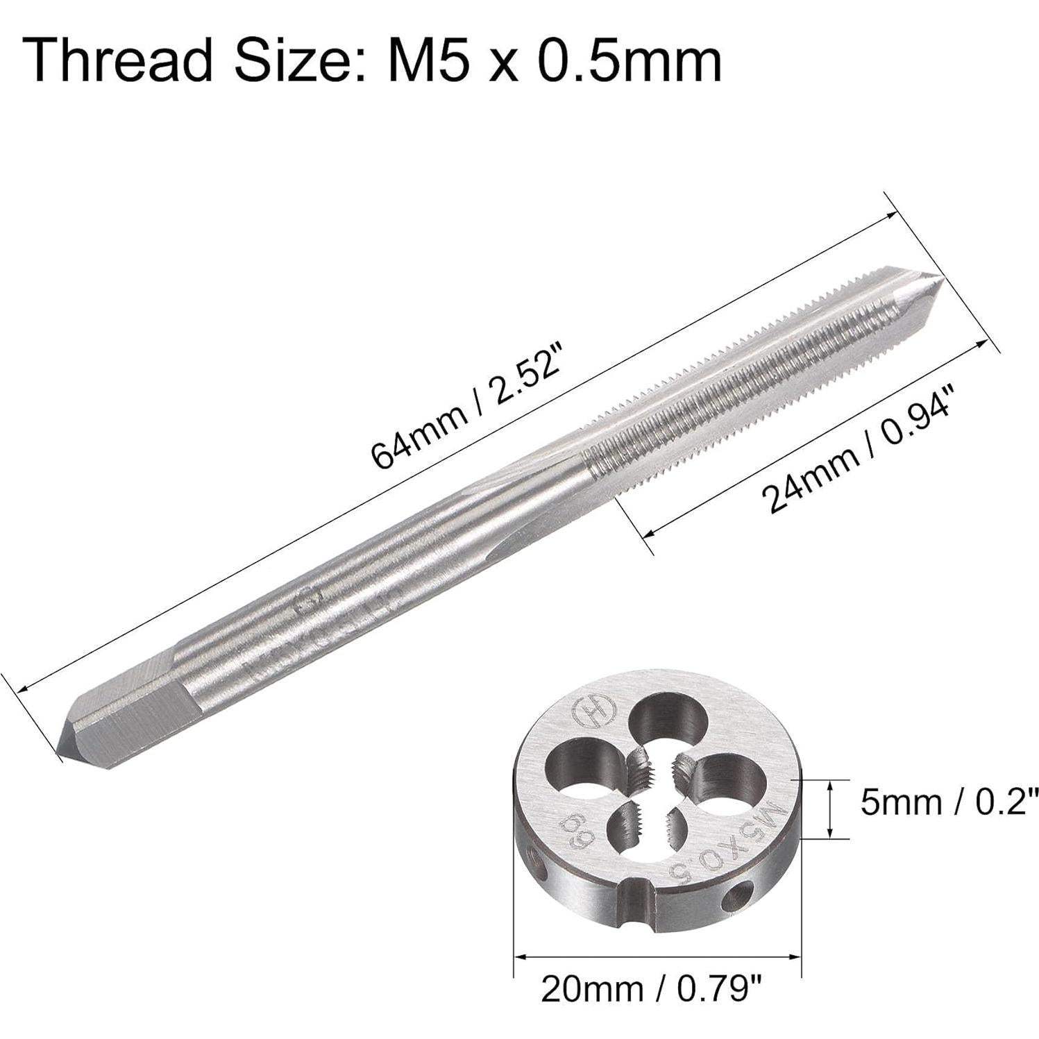 Juego de Machos y Matrices M5 x 0.5mm uxcell - HSS y Acero